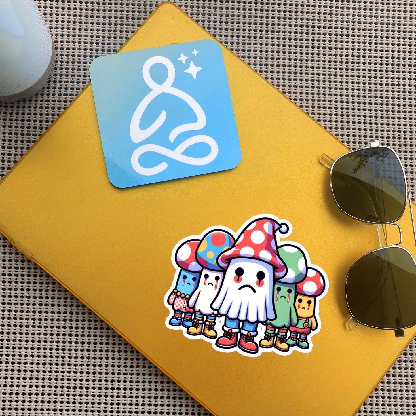 Sticker Sad Little Ghost Gang Waterproof Vinyl Sticker Halloween Creepy Cute Gift