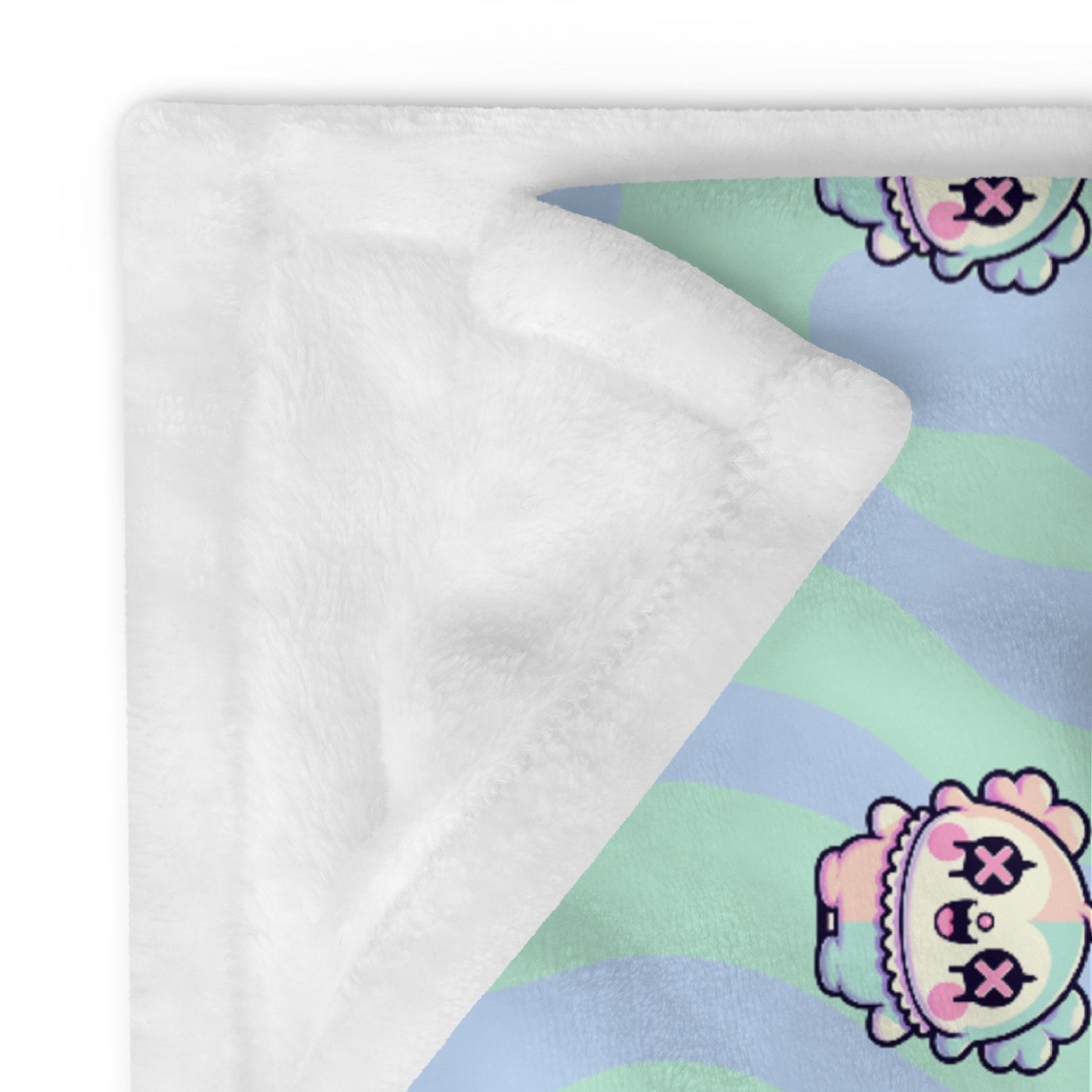 Creepy Cute Clowncore Weirdcore Hyena & Clown Friends Pattern Pastel Goth Grunge Throw Blanket for Couch, Bed, Snuggling, Cozy Gift