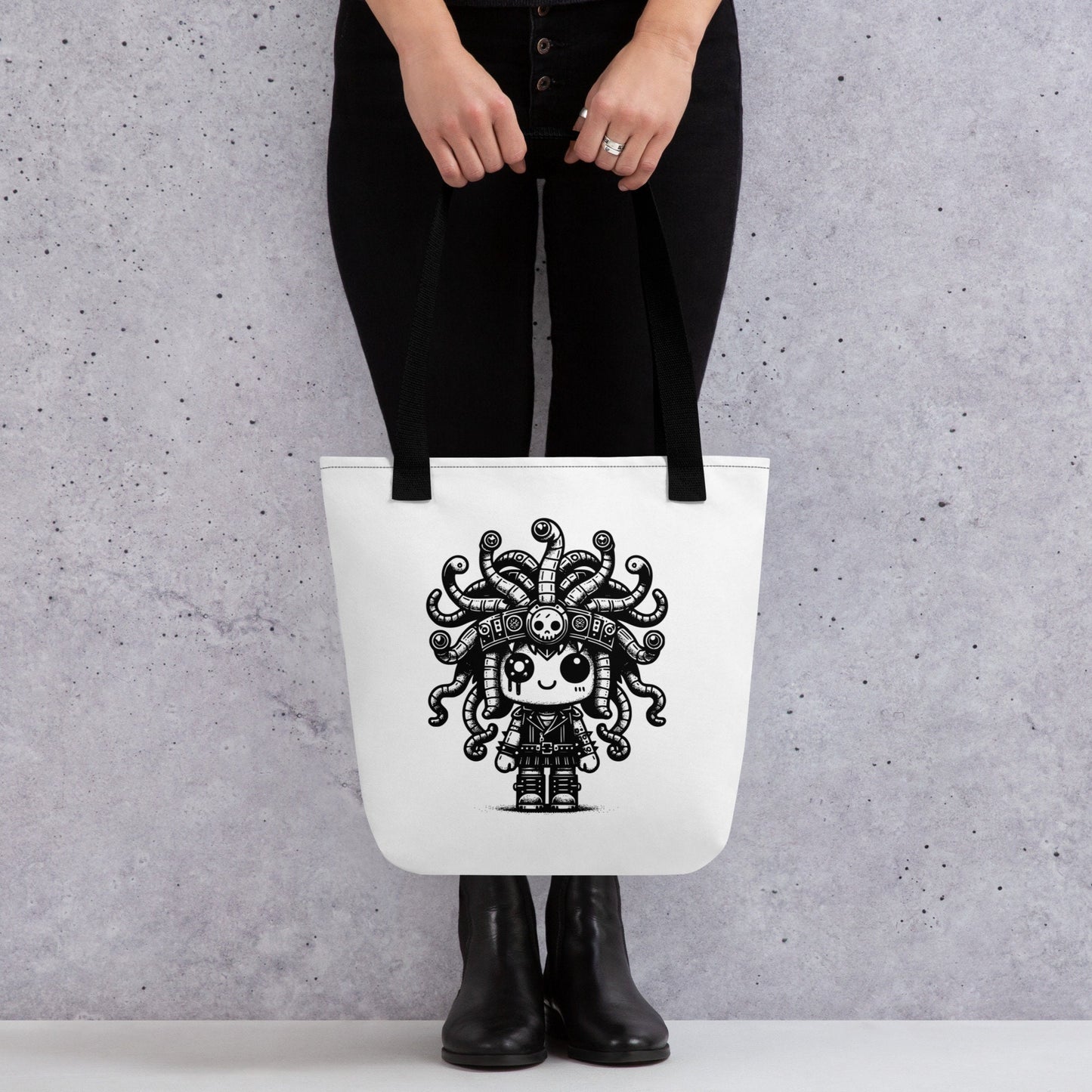 WHITE Pastel Goth Grunge Punk Medusa Tote Bag Creepy Cute Gorgon Tote DreamSage Tote Bag