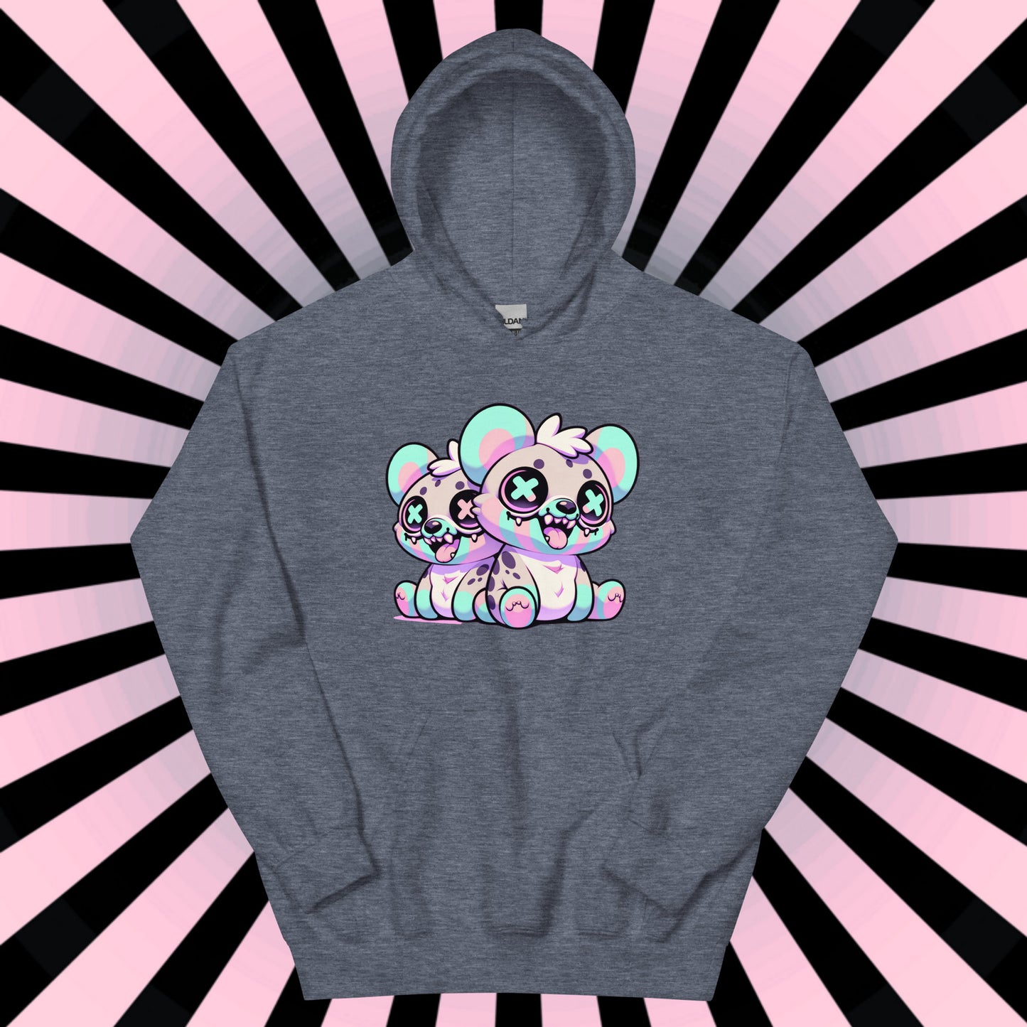 Weirdcore Creepy Cute Hyena Twins Pastel Goth Grunge Unisex Hoodie