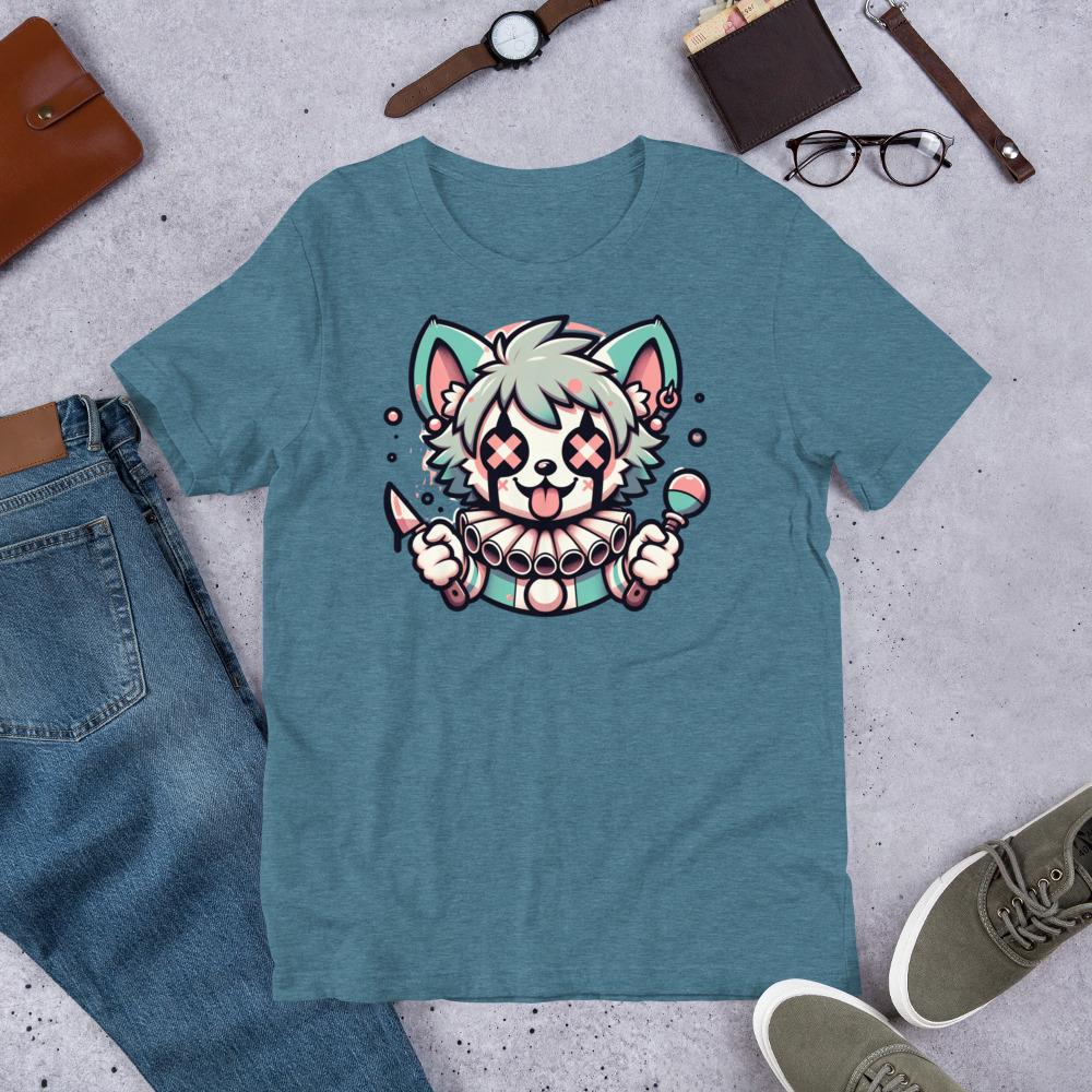 Creepy Cute Killer Gore Hyena Clown T-Shirt Weirdcore Clowncore Pastel Goth Grunge Tee Shirt