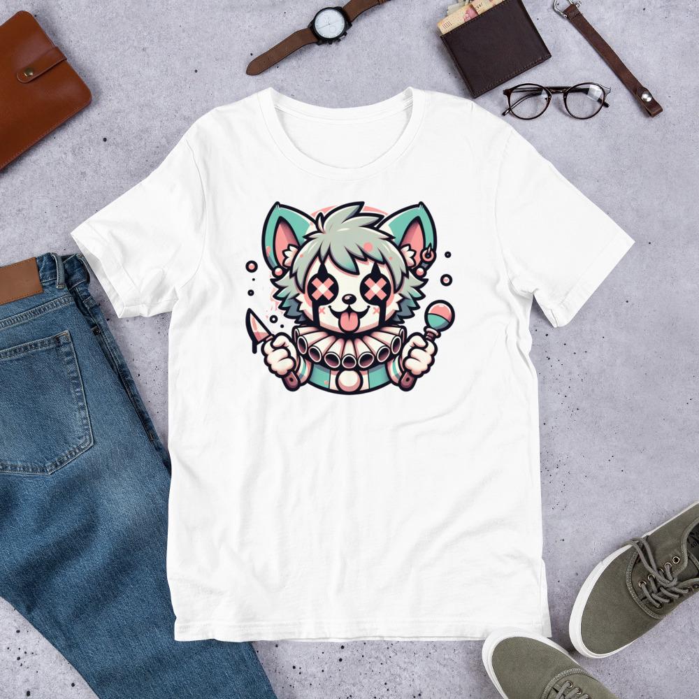 Creepy Cute Killer Gore Hyena Clown T-Shirt Weirdcore Clowncore Pastel Goth Grunge Tee Shirt
