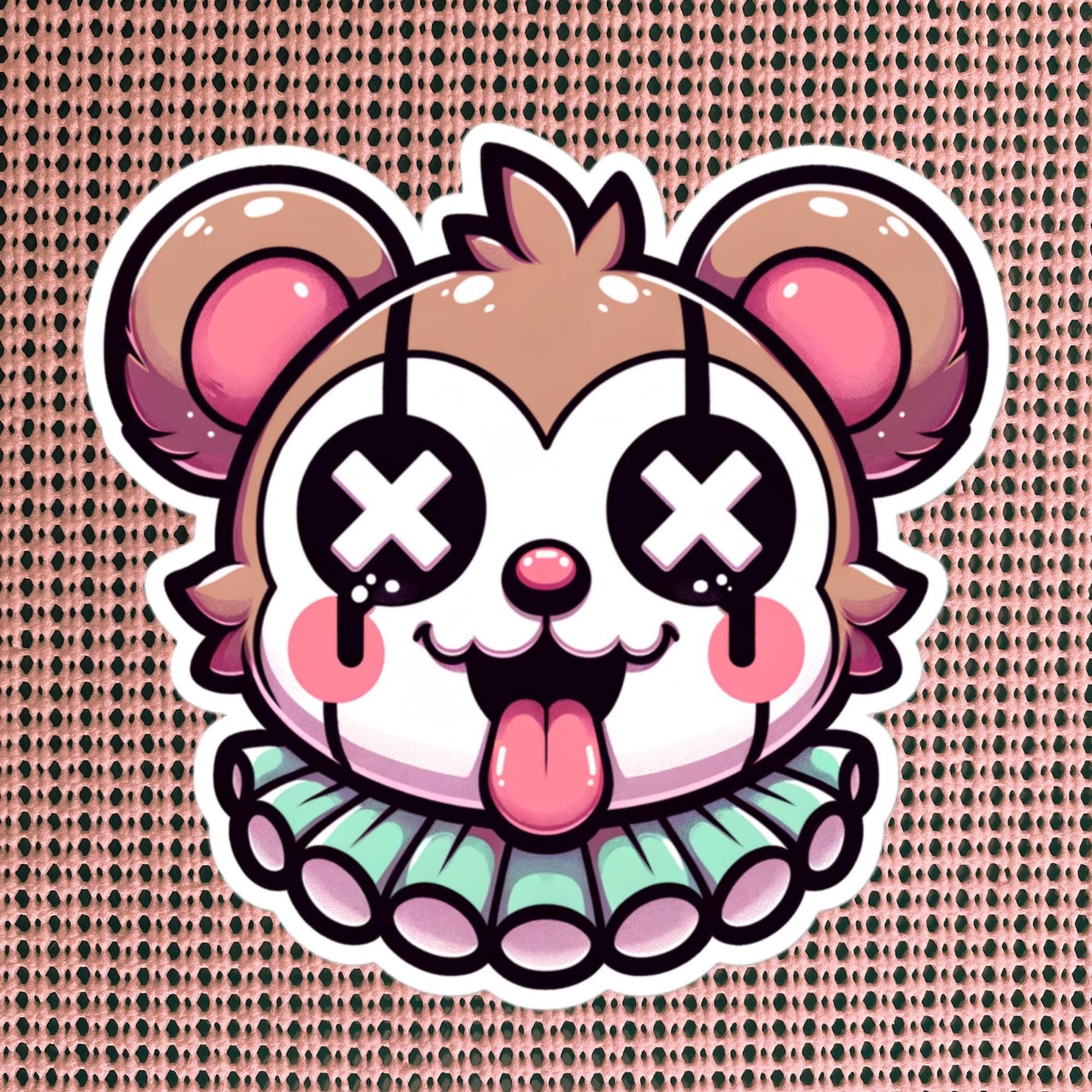 Creepy Cute Weird Quokka Clown Vinyl Sticker Weirdcore Clowncore Pastel Grunge Goth Clown Animal Waterproof Sticker