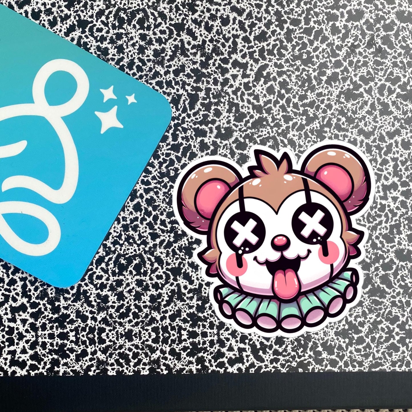 Creepy Cute Weird Quokka Clown Vinyl Sticker Weirdcore Clowncore Pastel Grunge Goth Clown Animal Waterproof Sticker