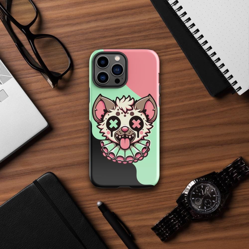 Creepy Weirdcore Gore Hyena Clown Clowncore Grunge Pastel Goth Tough Case for iPhone® Glossy or Matte