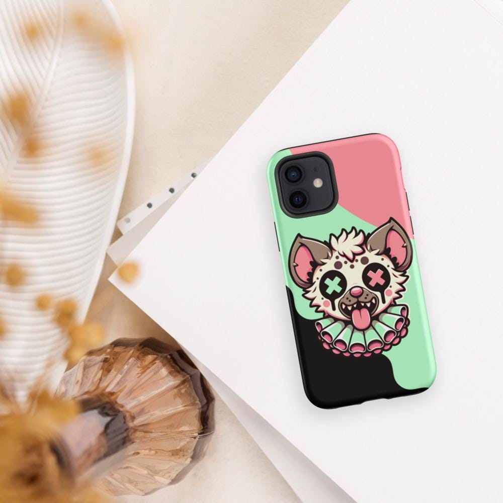 Creepy Weirdcore Gore Hyena Clown Clowncore Grunge Pastel Goth Tough Case for iPhone® Glossy or Matte