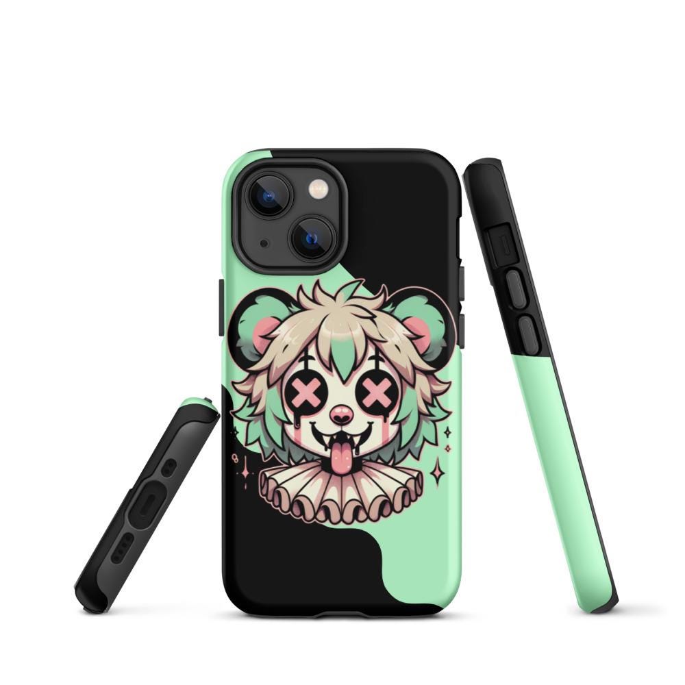 Cute Weirdcore Gore Hyena Clown Clowncore Grunge Pastel Goth Tough Case for iPhone® Glossy or Matte