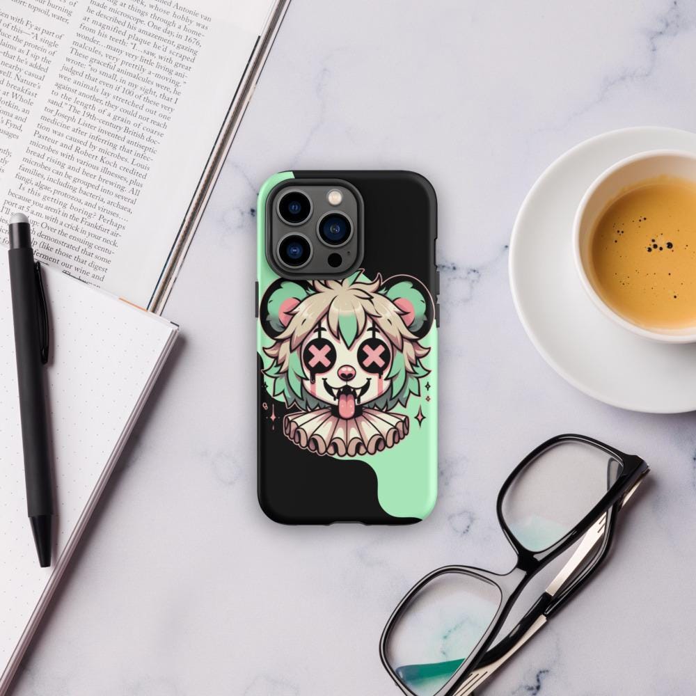 Cute Weirdcore Gore Hyena Clown Clowncore Grunge Pastel Goth Tough Case for iPhone® Glossy or Matte