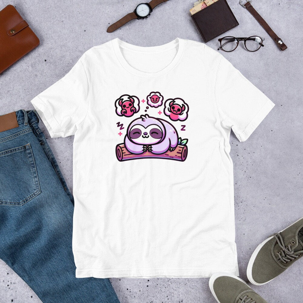 Weirdcore Pastel Goth Grunge Gore Creepy Cute Sloth Dreaming T-Shirt