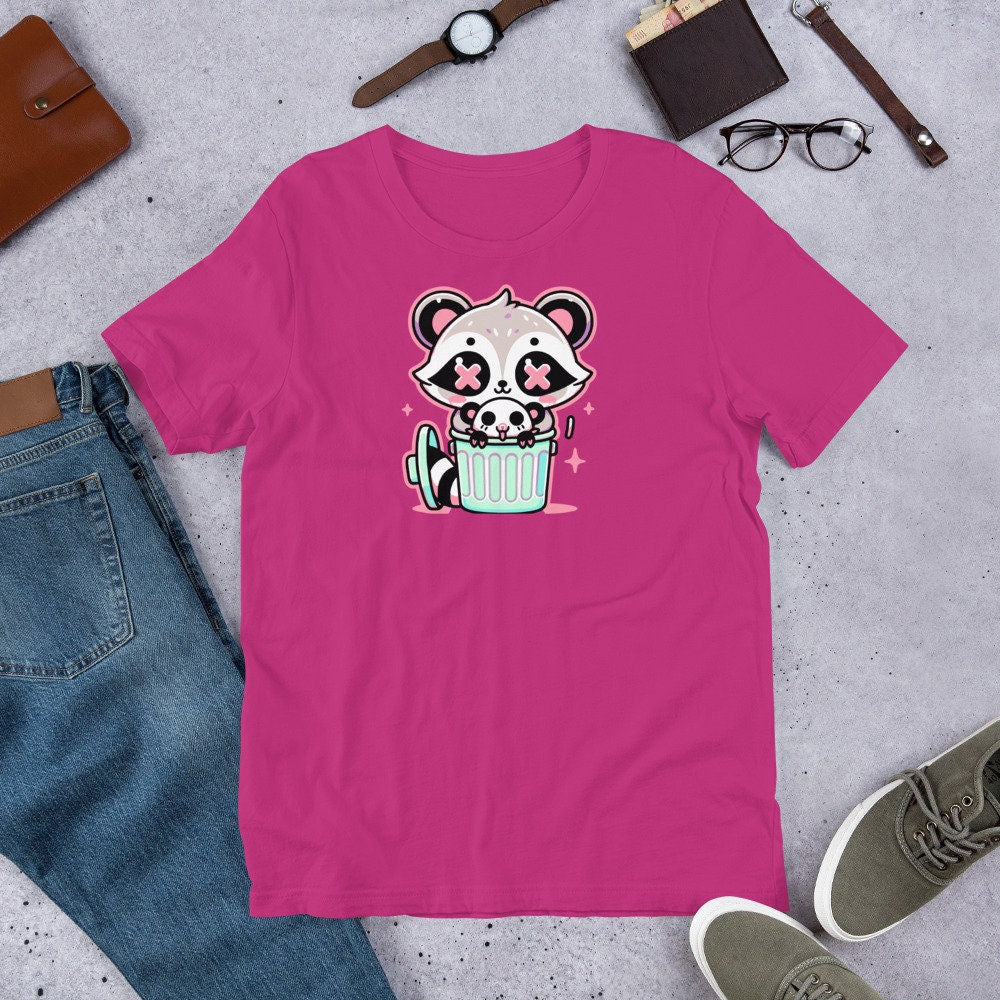 Weirdcore Pastel Goth Grunge Gore Creepy Cute Trashy Raccoon & Opossum T-Shirt