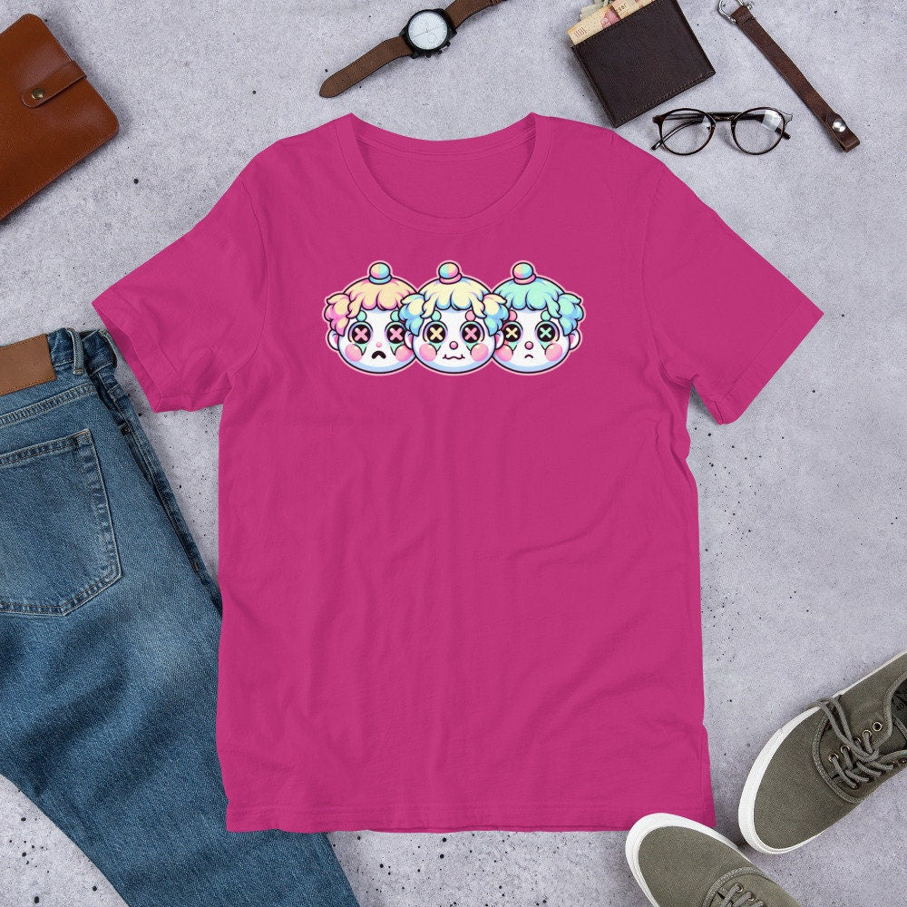 Weirdcore Pastel Goth Grunge Gore Creepy Cute Clowncore Dark Theatrical Clowns T-Shirt