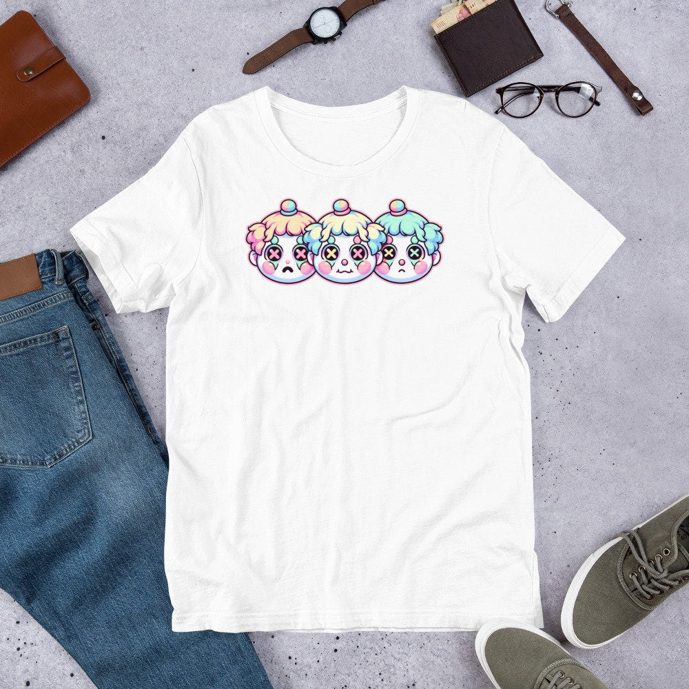 Weirdcore Pastel Goth Grunge Gore Creepy Cute Clowncore Dark Theatrical Clowns T-Shirt