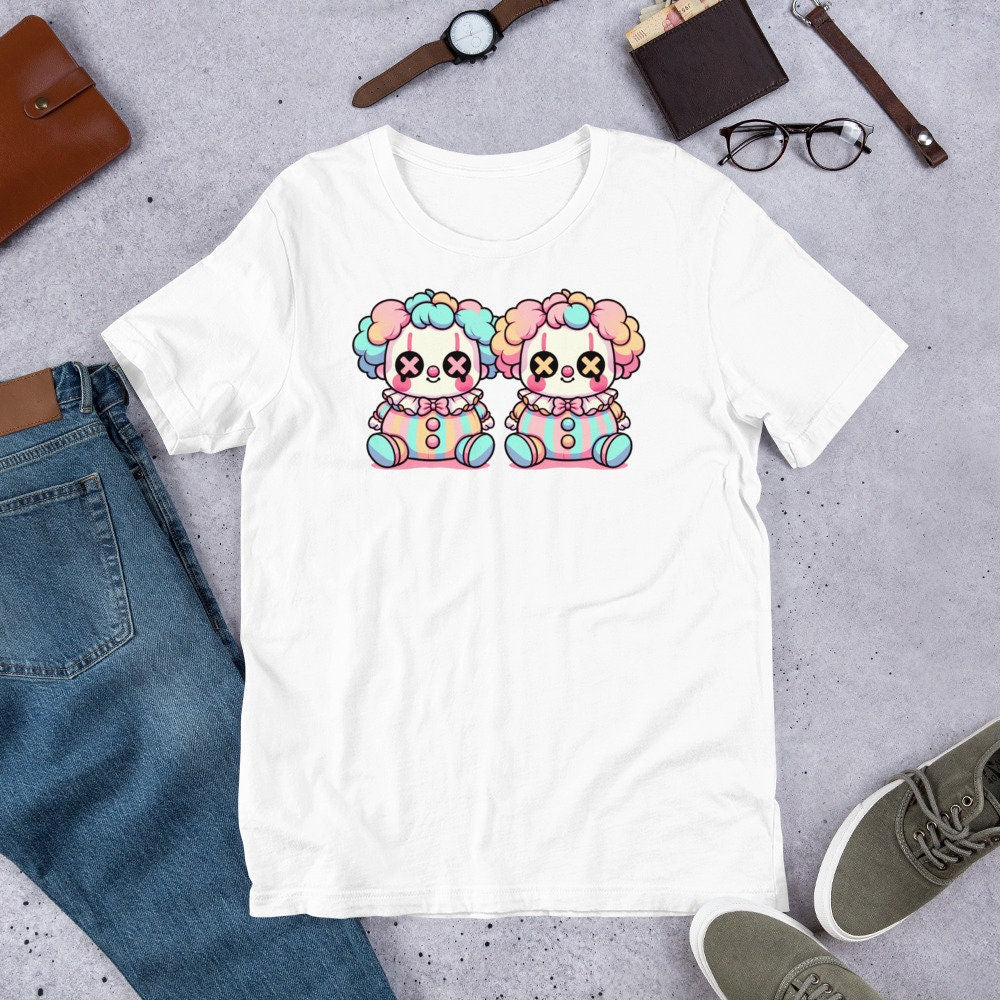 Weirdcore Pastel Goth Grunge Gore Creepy Cute Dark Weird Together Clown Clowncore T-Shirt