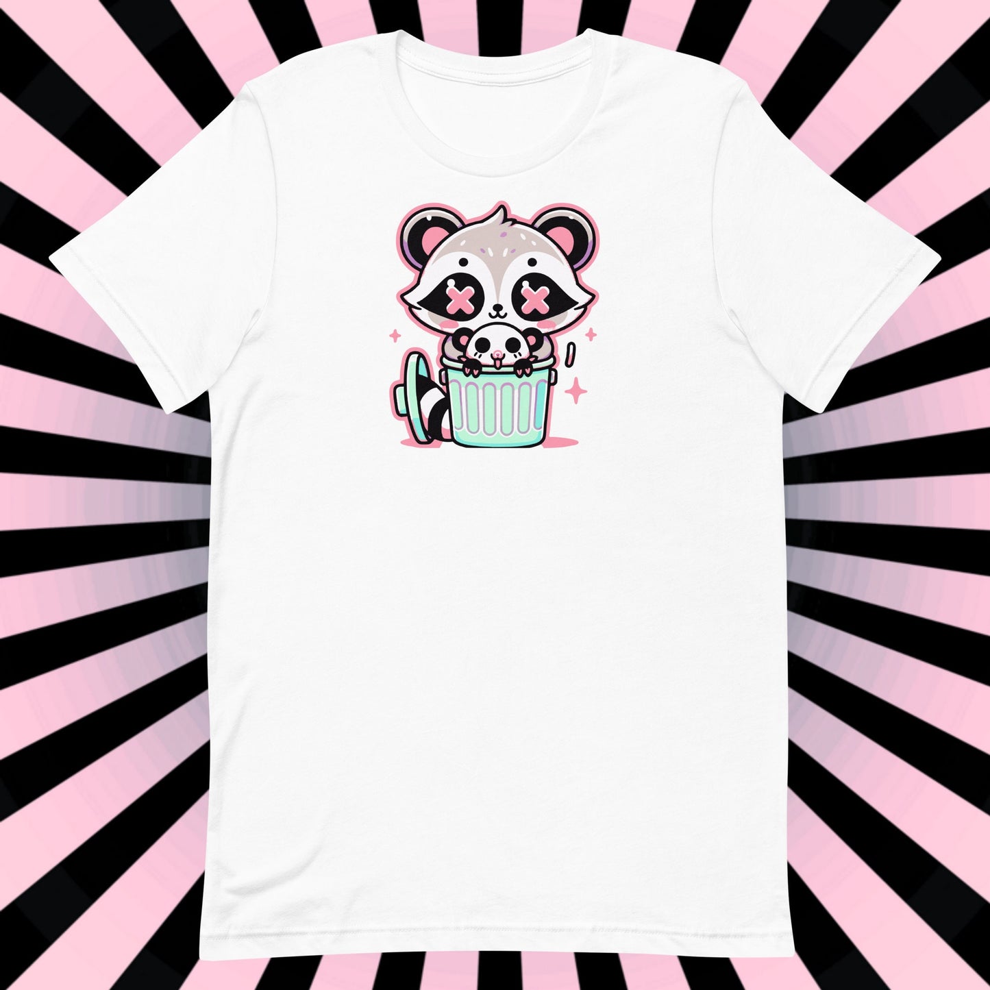 Weirdcore Pastel Goth Grunge Gore Creepy Cute Trashy Raccoon & Opossum T-Shirt
