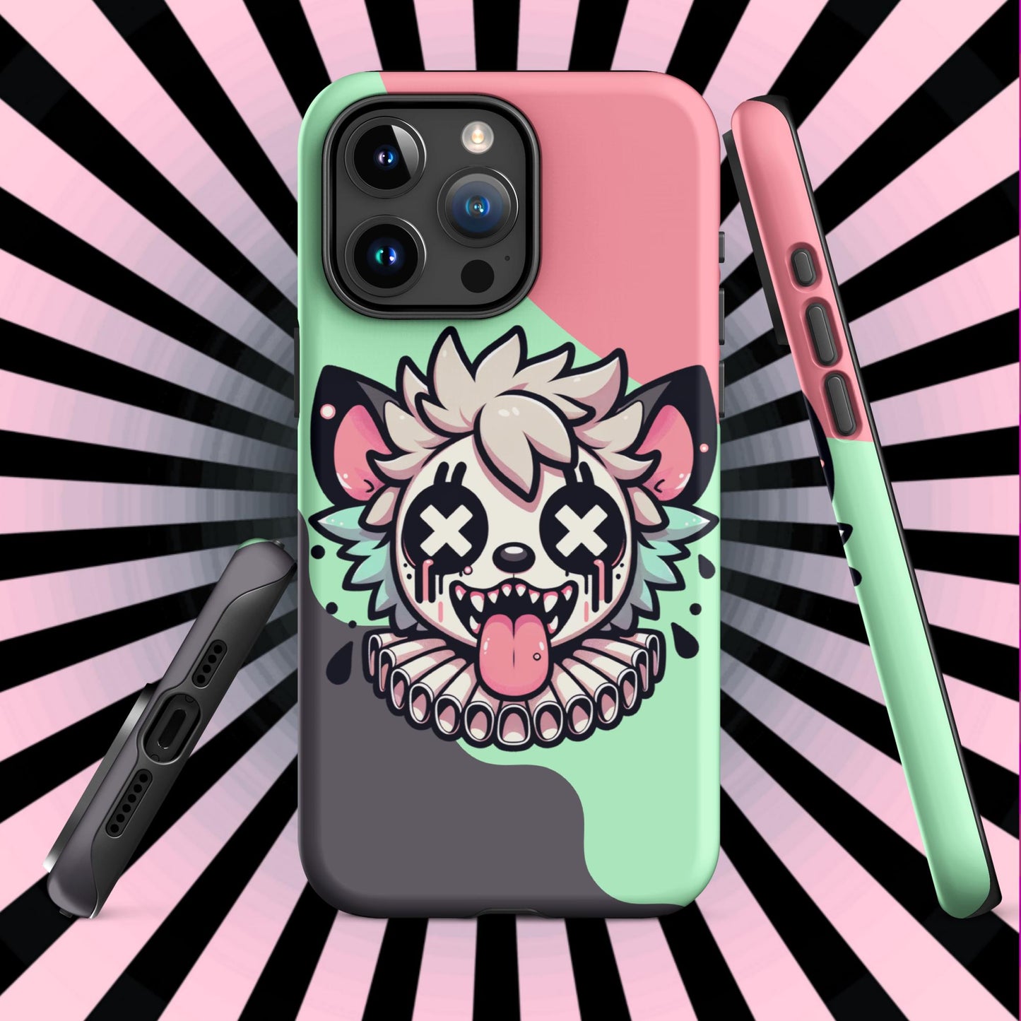 Creepy Cute Weirdcore Gore Hyena Clown Clowncore Grunge Pastel Goth Tough Case for iPhone® Glossy or Matte