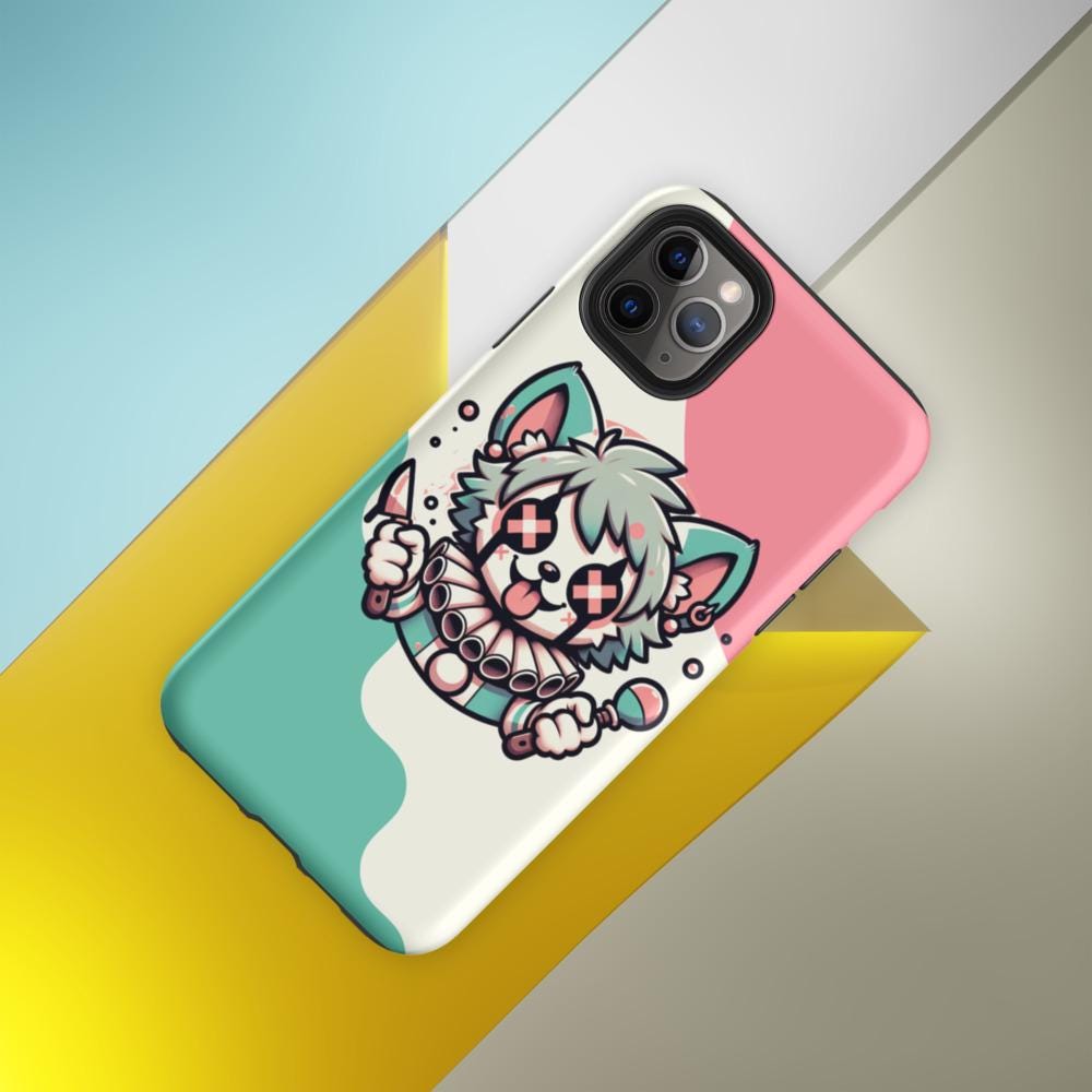 Creepy Cute Weirdcore Psycho Hyena Clown Clowncore Grunge Pastel Goth Tough Case for iPhone® Glossy or Matte