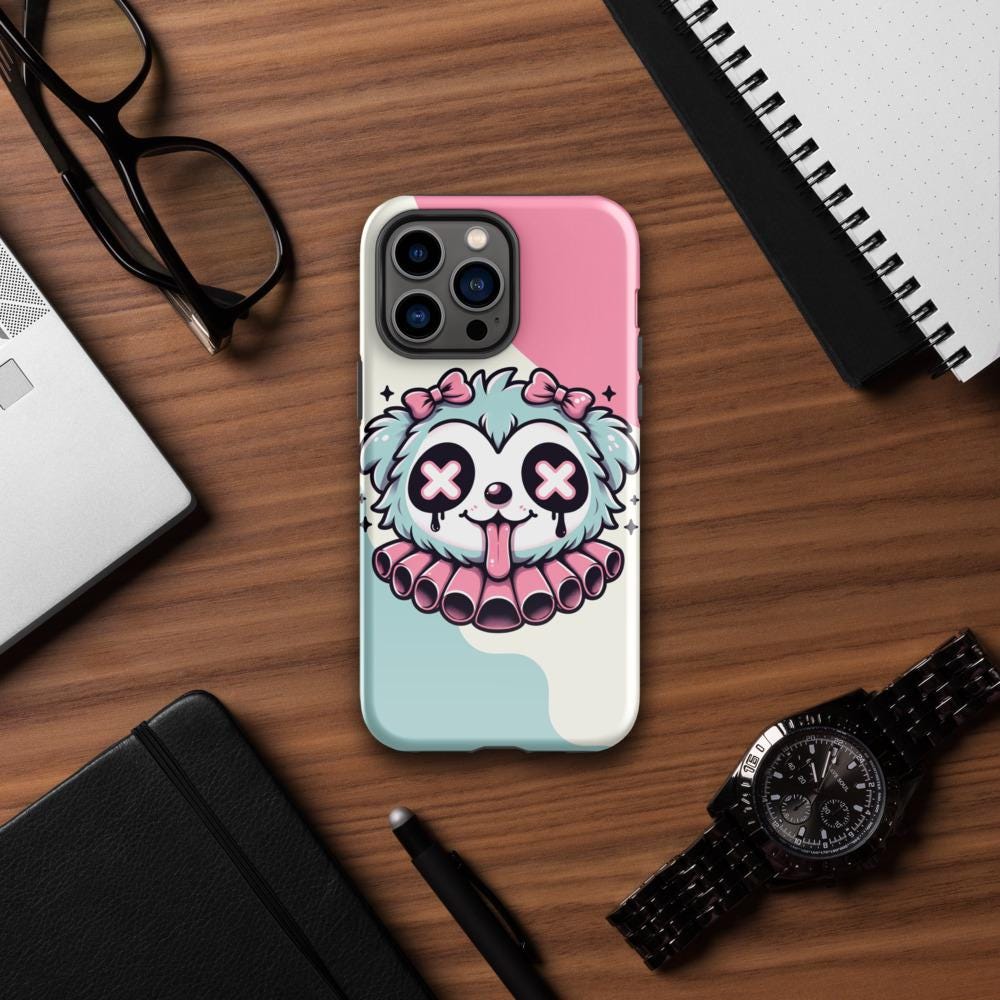 Creepy Cute Gore Clowncore Puppy Dog Grunge 11-15 Tough iPhone Case