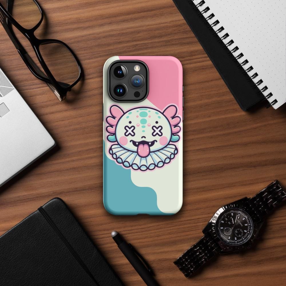 Weirdcore Creepy Cute Grunge Axolotl Clown Clowncore Tough Case for 11-15 iPhone®
