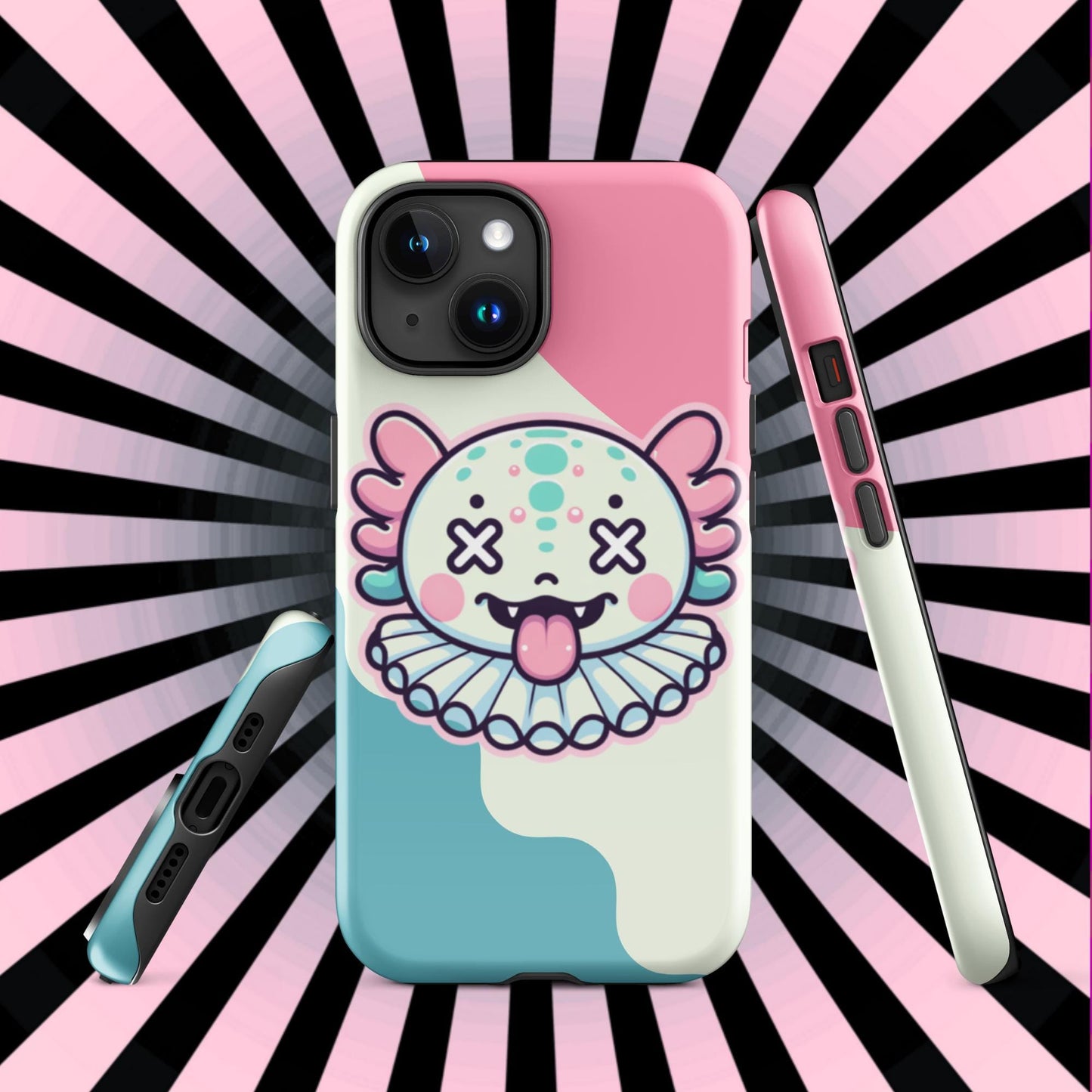 Weirdcore Creepy Cute Grunge Axolotl Clown Clowncore Tough Case for 11-15 iPhone®