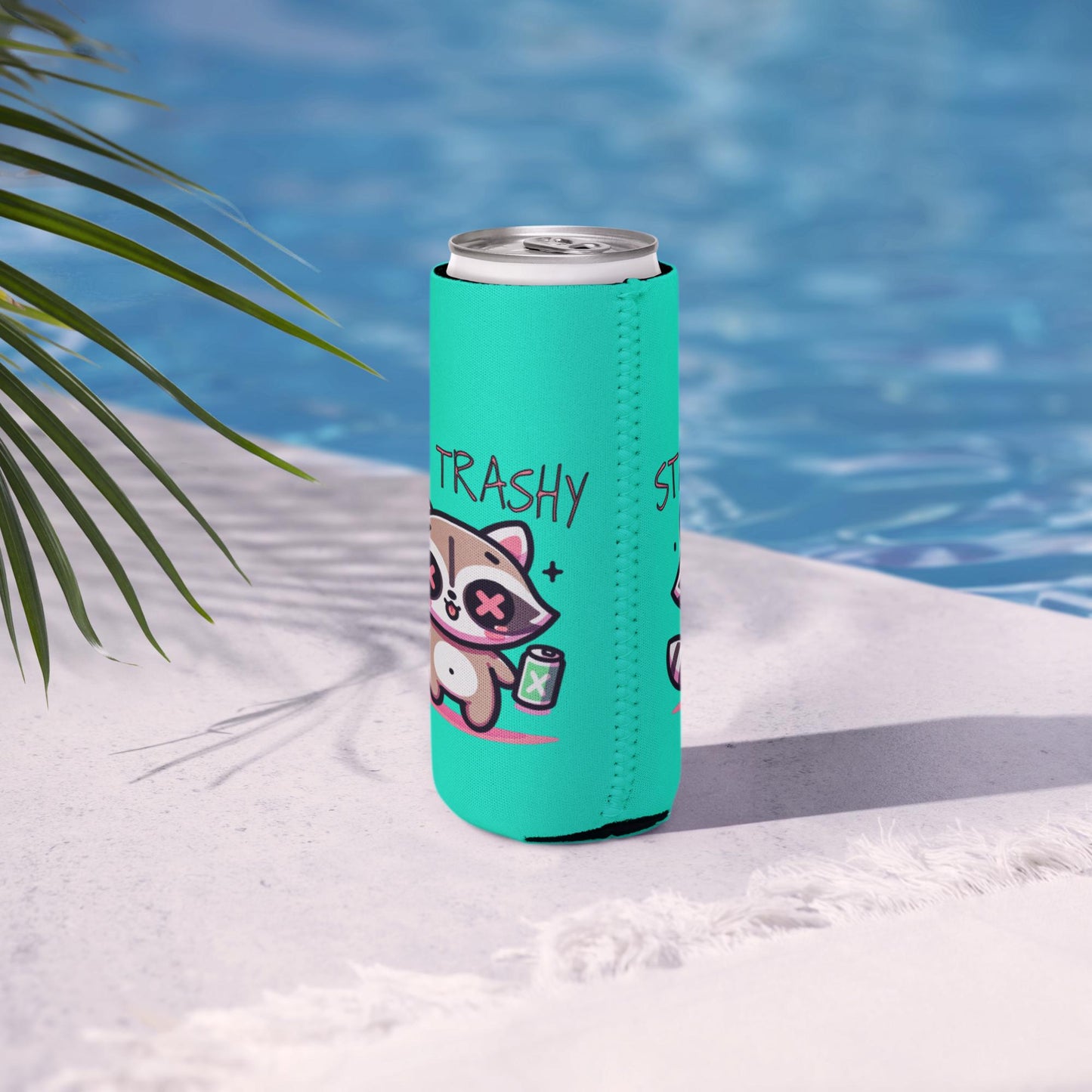 Pastel Goth Weirdcore Stay Trashy Beer Cozie Grunge Raccoon Can Cooler Koozie