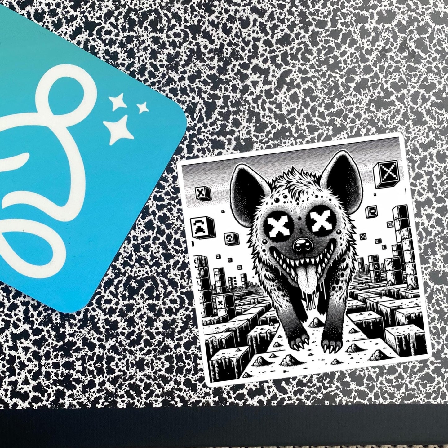 Weirdcore Trippy Video Game Pixel Hyena Waterproof Vinyl Sticker