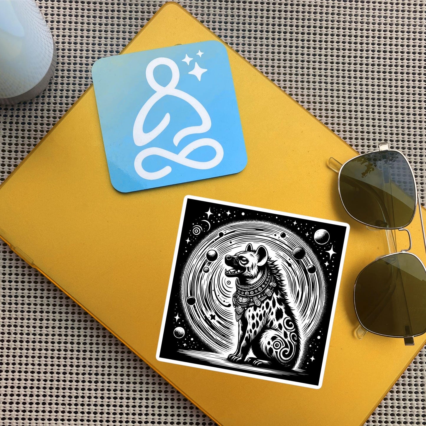 Weirdcore Cosmic Shaman Hyena Waterproof Vinyl Sticker