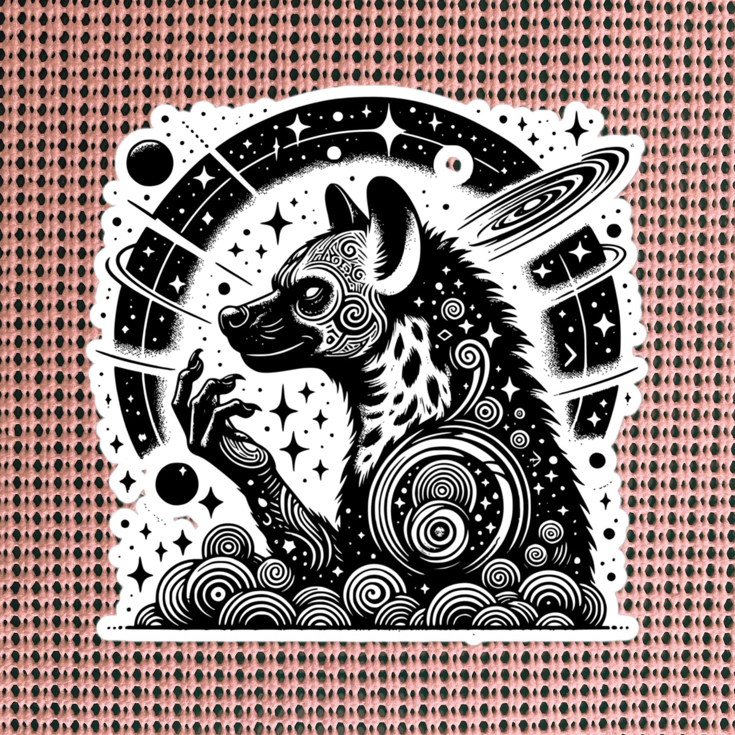 Galactic Cosmic Wisdom Grunge Gothic Hyena Waterproof Vinyl Sticker