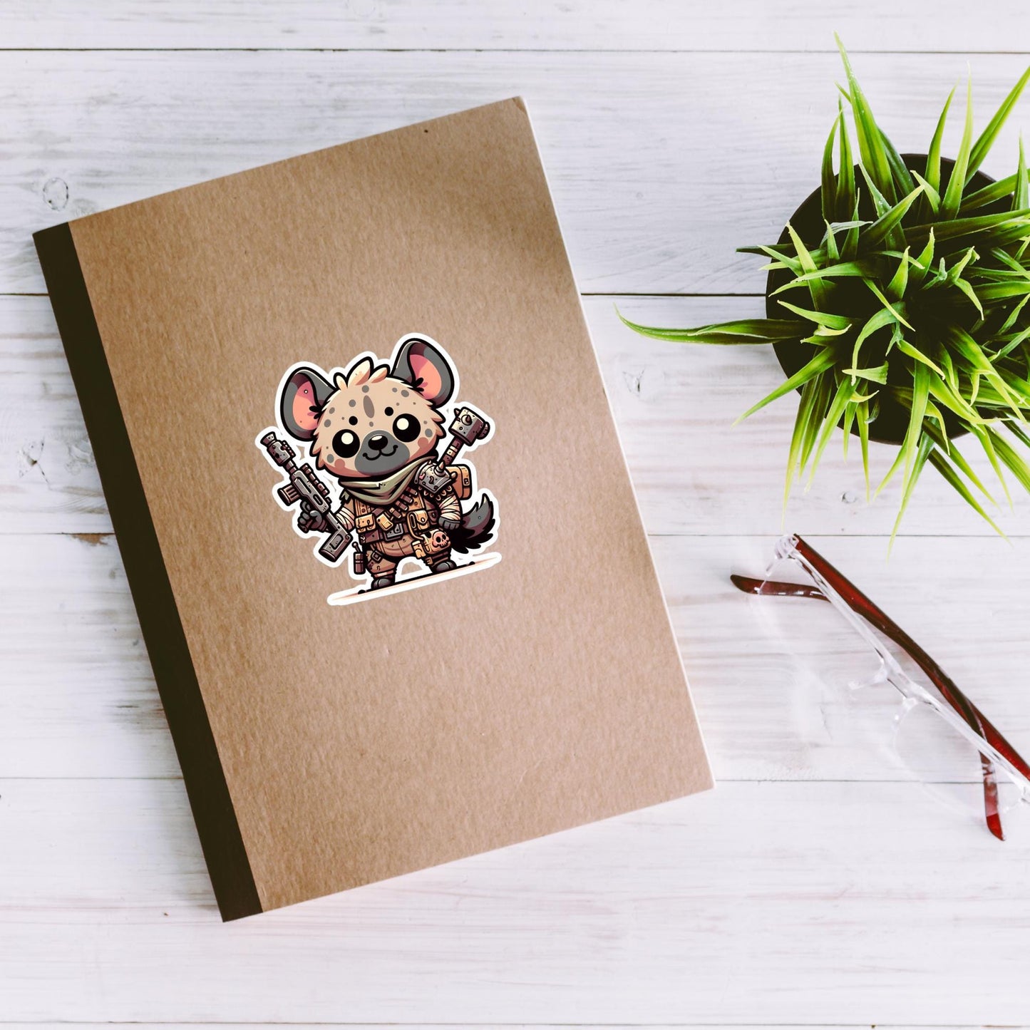 Dystopian Apocalyptic Creepy Cute Hyena Waterproof Grunge Vinyl Sticker