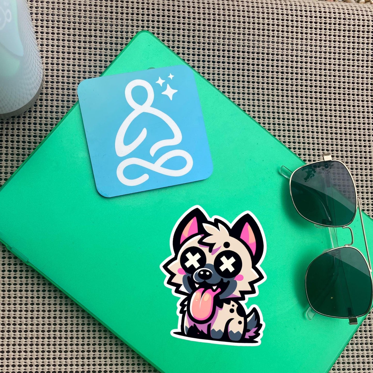 Creepy Cute Weirdcore Kawaii Hyena Waterproof Grunge Vinyl Sticker