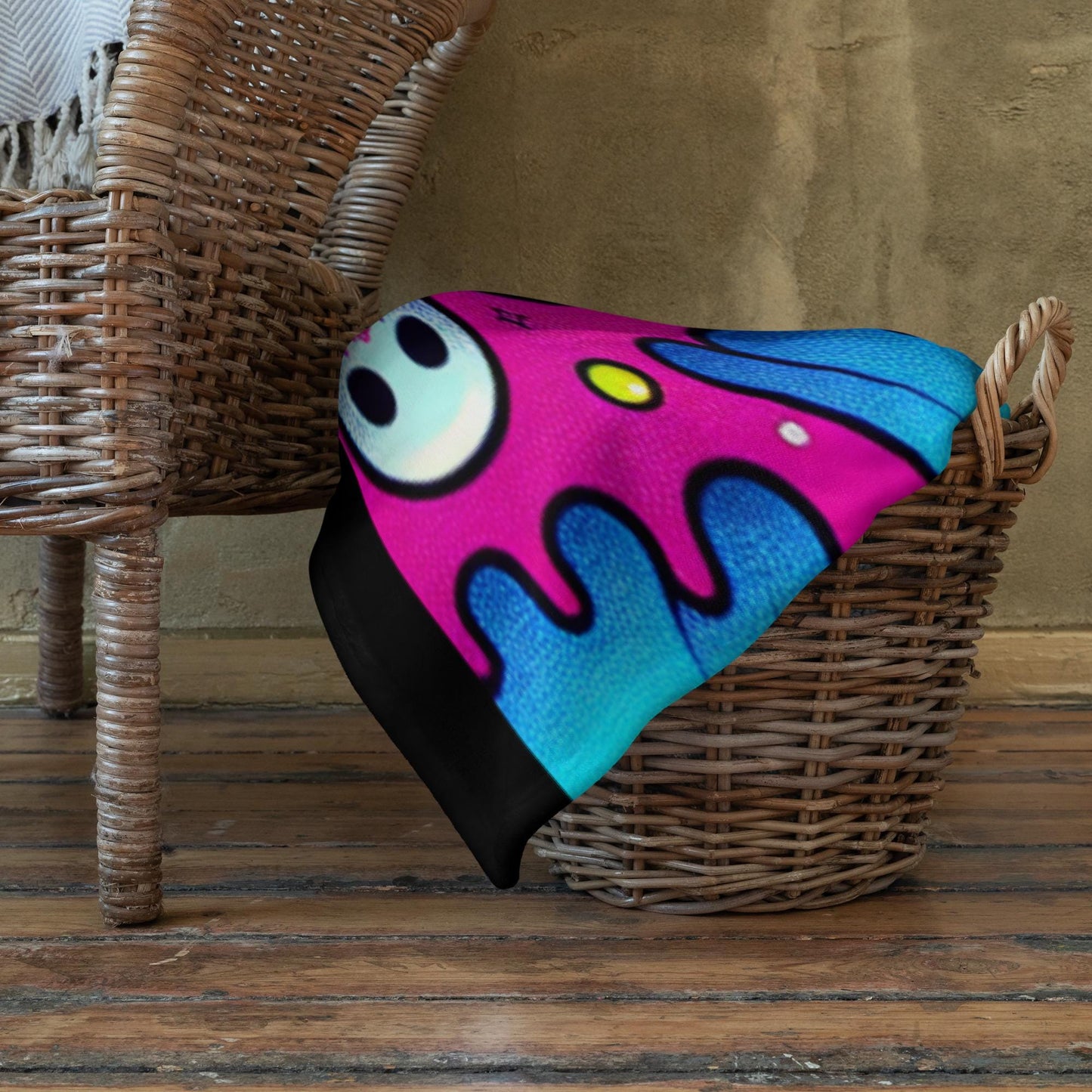 Y2k Grunge Horror Candy Gore Throw Blanket Clowncore Weirdcore Neon Goth Halloween Spooky Decor