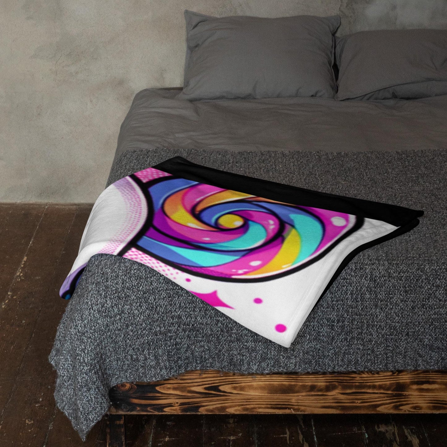 Halloween Hyena Y2K Candy Core Grunge Throw Blanket Spooky Gang Weirdcore Neon Gothic Room Decor