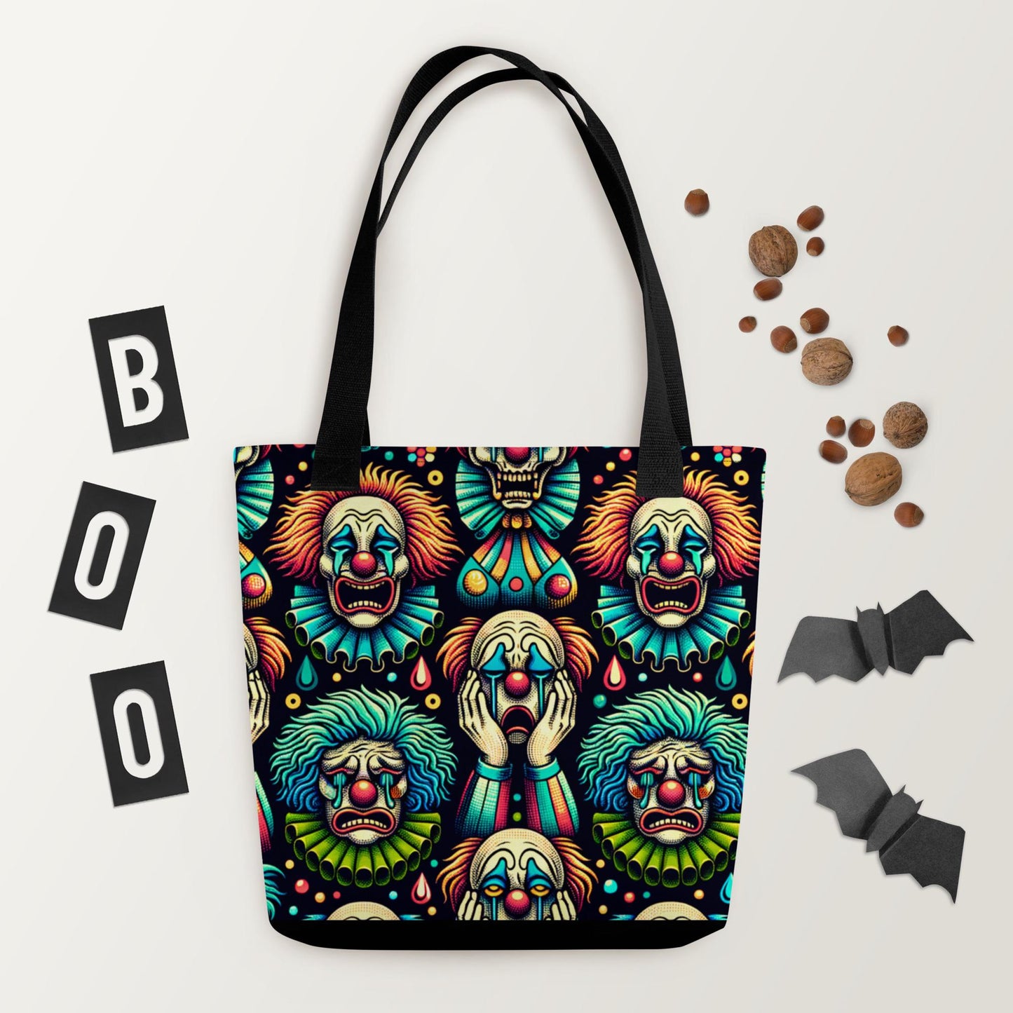 TOTE BAG Gothic Grunge Goth Darkcore Weirdcore Clowncore Spooky Clowns Dark Aesthetic Halloween Tote Bag