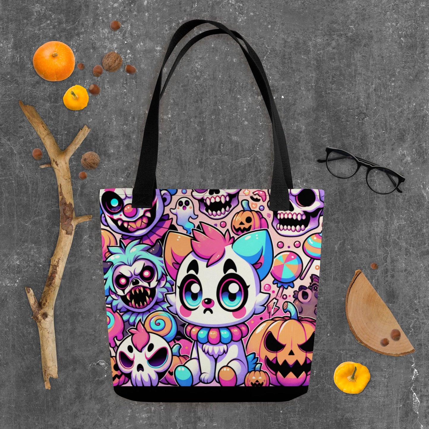 TOTE BAG Gothic Grunge Neon Goth Weirdcore Creepy Circus Hyena Halloween Tote Bag