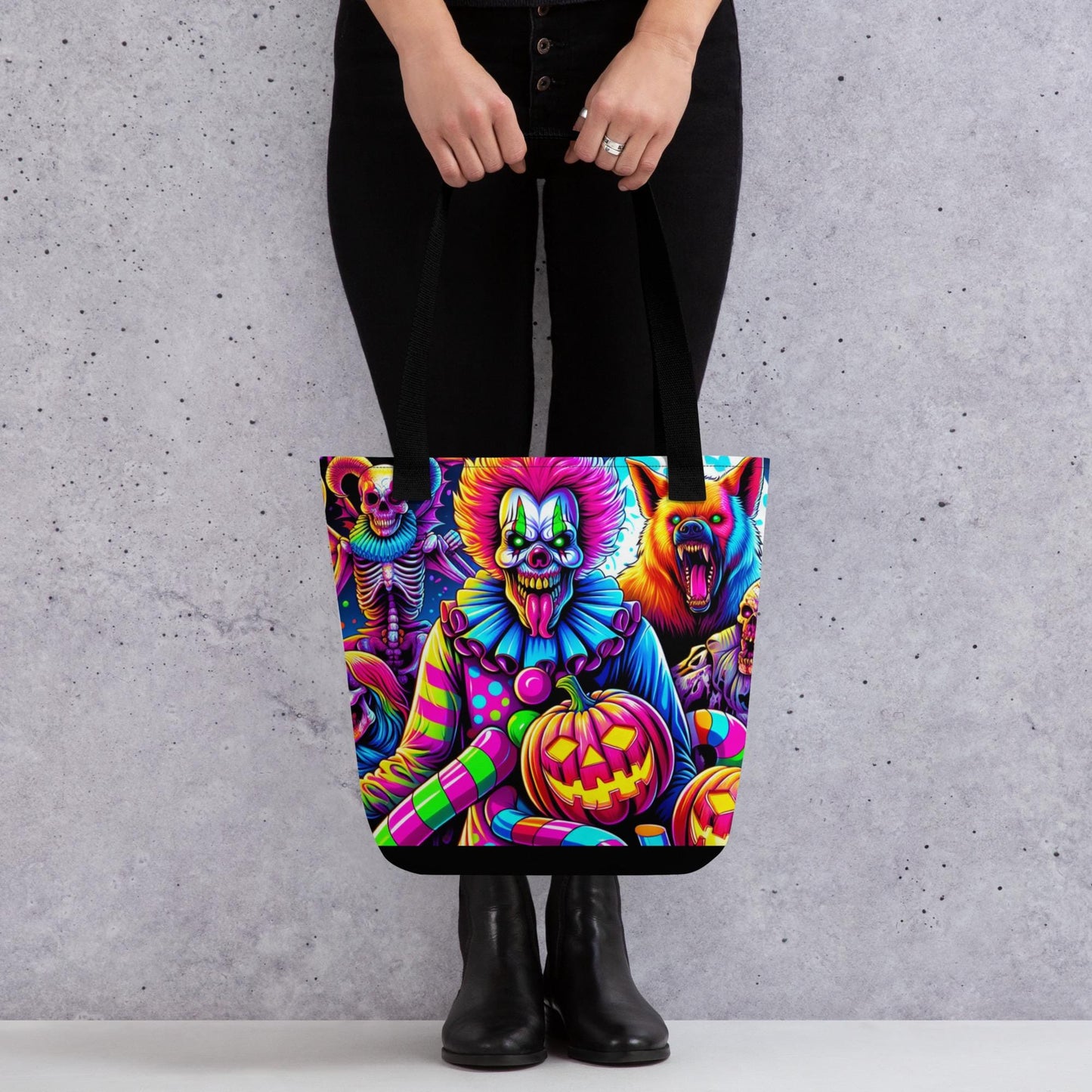 TOTE BAG Gothic Grunge Neon Goth Darkcore Weirdcore Scary Clown Dark Carnival Aesthetic Halloween Tote Bag