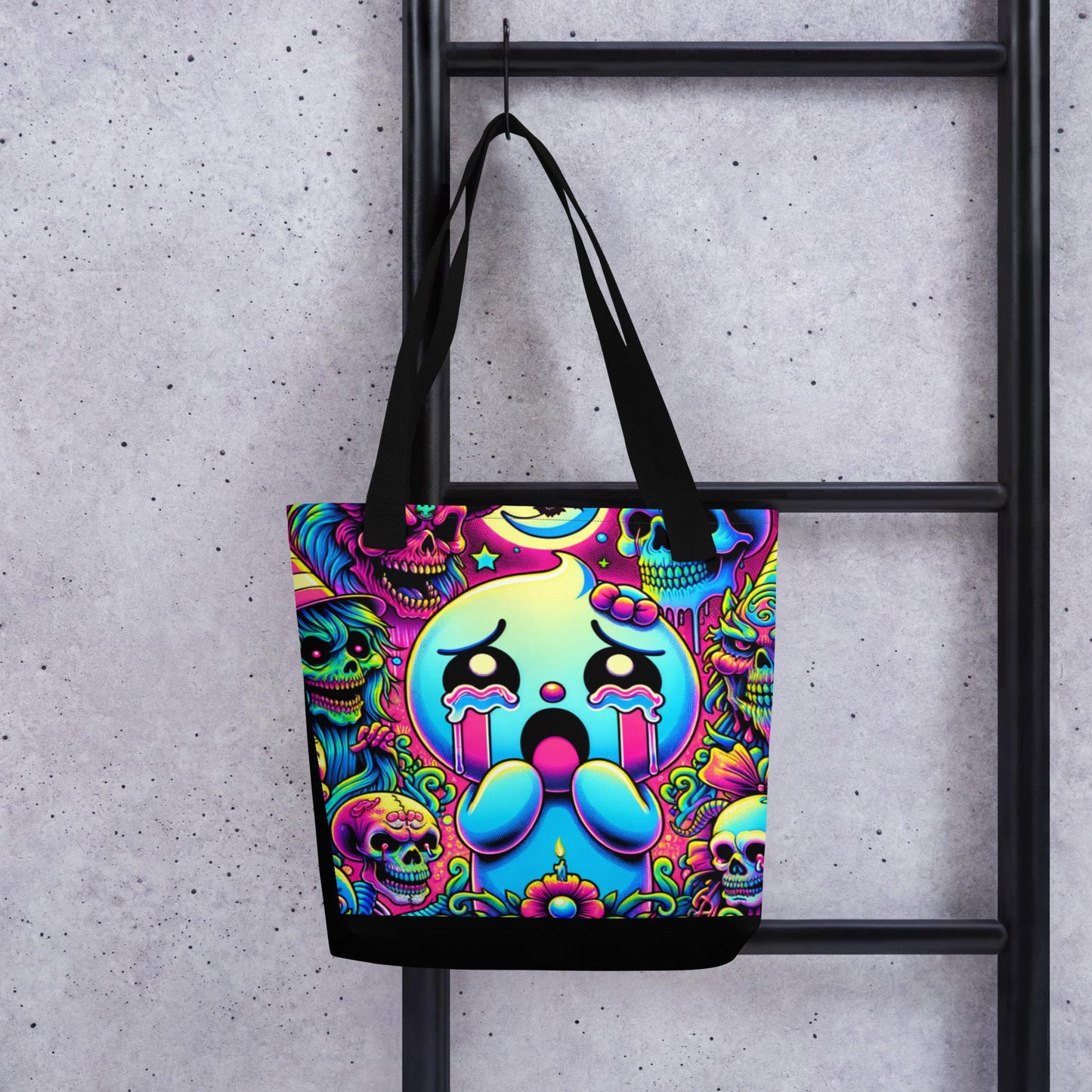 TOTE BAG Gothic Grunge Neon Goth Darkcore Weirdcore It's My Party and I can Scream if I want to Ghost Halloween Tote Bag
