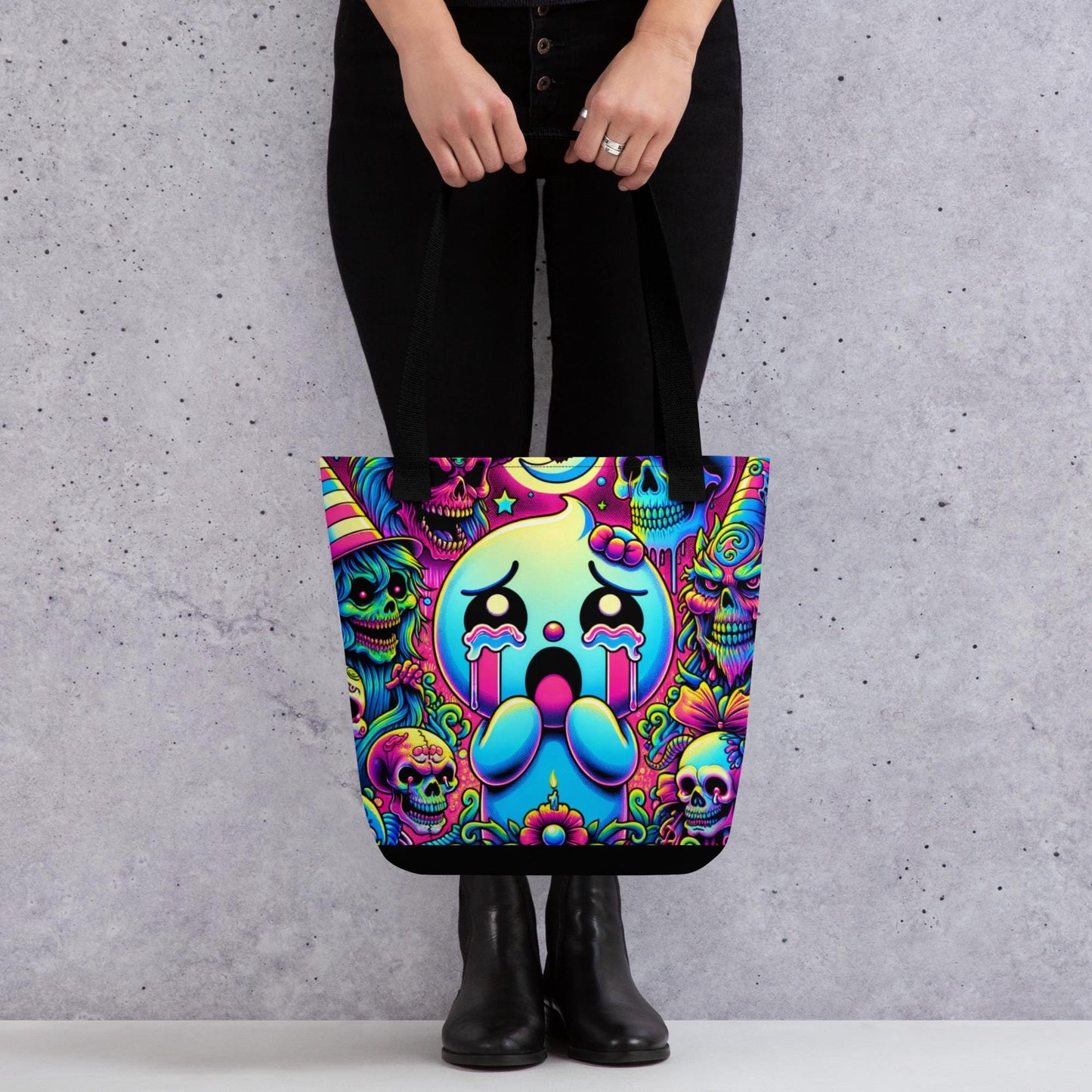 TOTE BAG Gothic Grunge Neon Goth Darkcore Weirdcore It's My Party and I can Scream if I want to Ghost Halloween Tote Bag