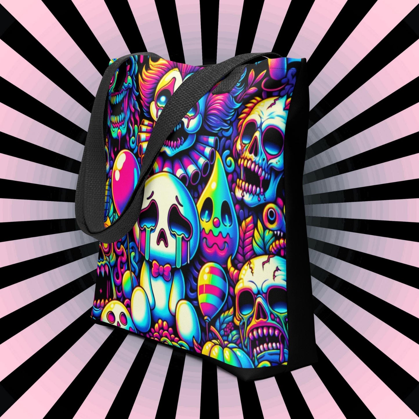 TOTE BAG Gothic Grunge Neon Goth Darkcore Weirdcore Crying Ghost Gore Nightmare Dark Aesthetic Halloween Tote Bag