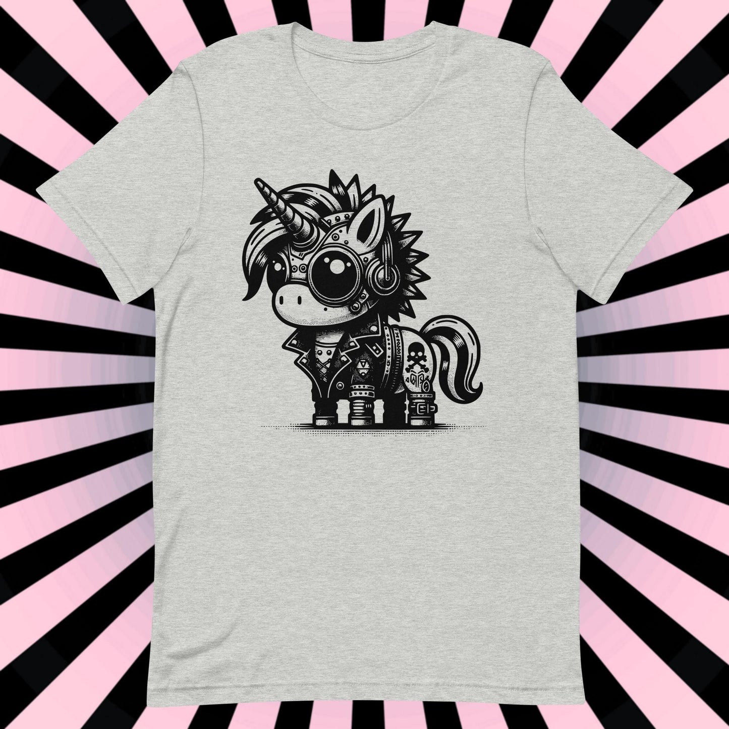 Cyborg Unicorn Tee Kawaii Design Cyberpunk Unicorn Shirt Y2K Pastel Goth Ethical Techwear in Whimsigoth Warcore Style