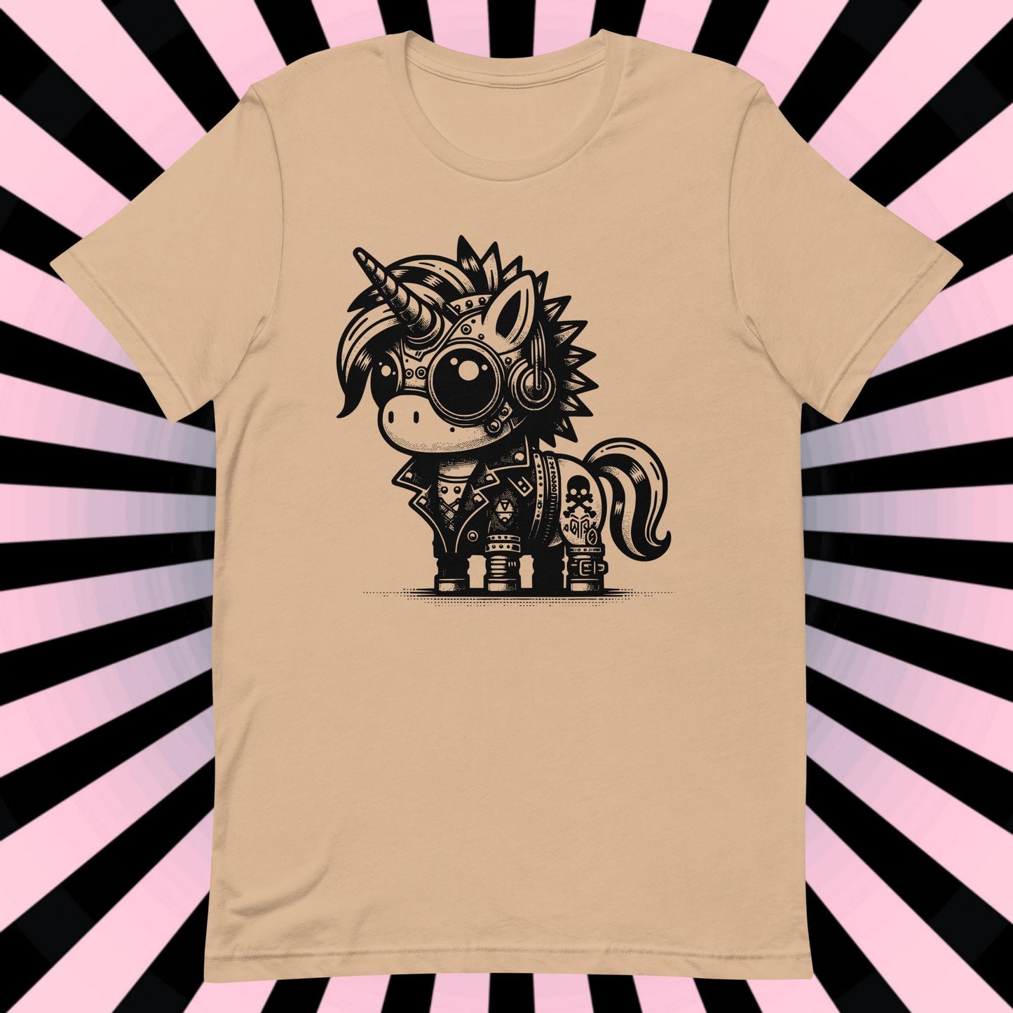 Cyborg Unicorn Tee Kawaii Design Cyberpunk Unicorn Shirt Y2K Pastel Goth Ethical Techwear in Whimsigoth Warcore Style