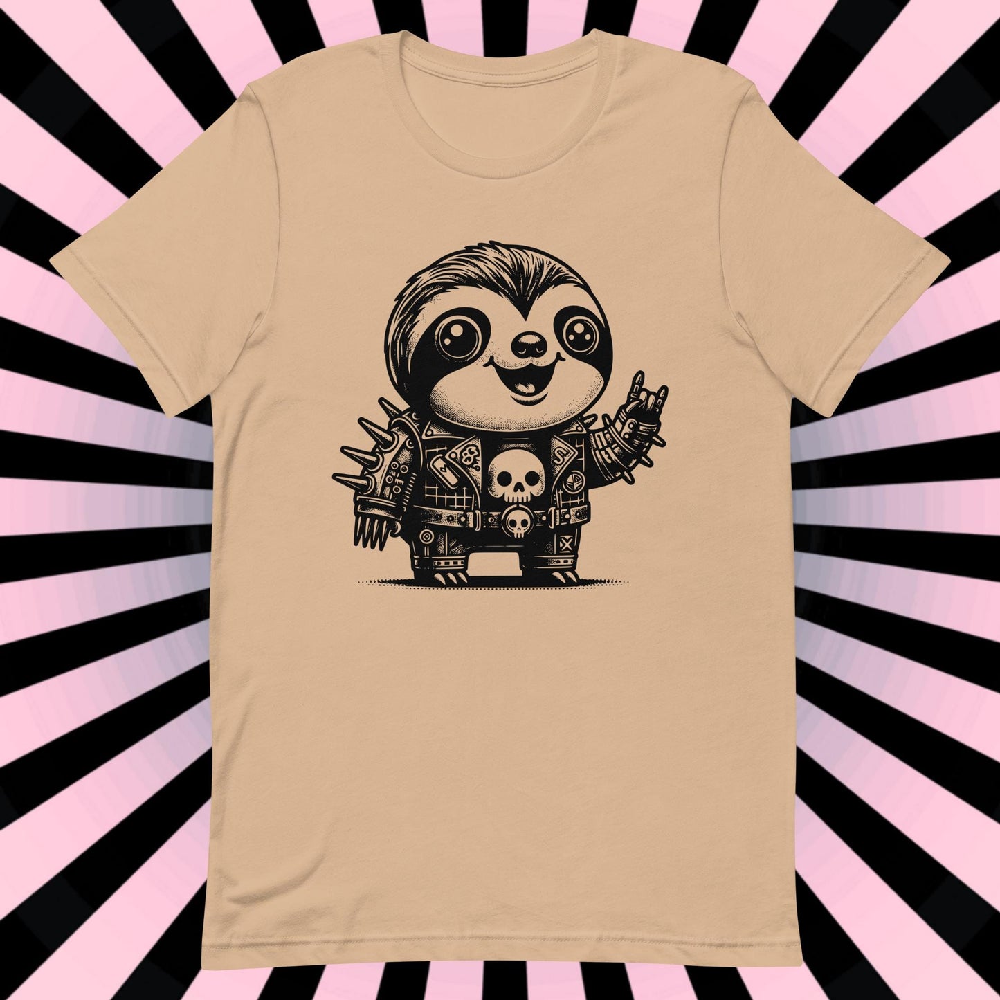 Cyborg Sloth Tee Kawaii Design Cyberpunk Sloth Shirt Y2K Pastel Goth Ethical Techwear in Whimsigoth Warcore Style