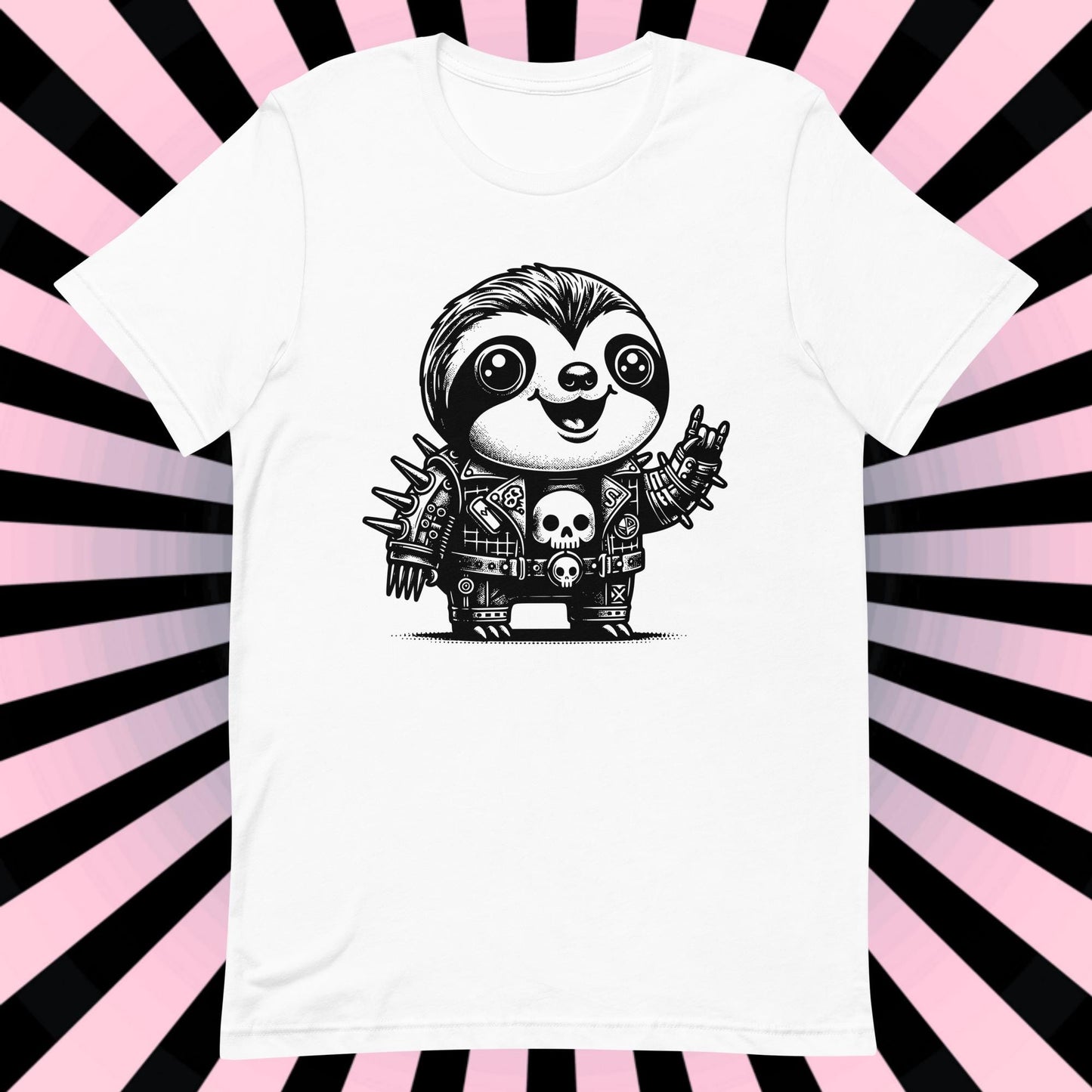 Cyborg Sloth Tee Kawaii Design Cyberpunk Sloth Shirt Y2K Pastel Goth Ethical Techwear in Whimsigoth Warcore Style