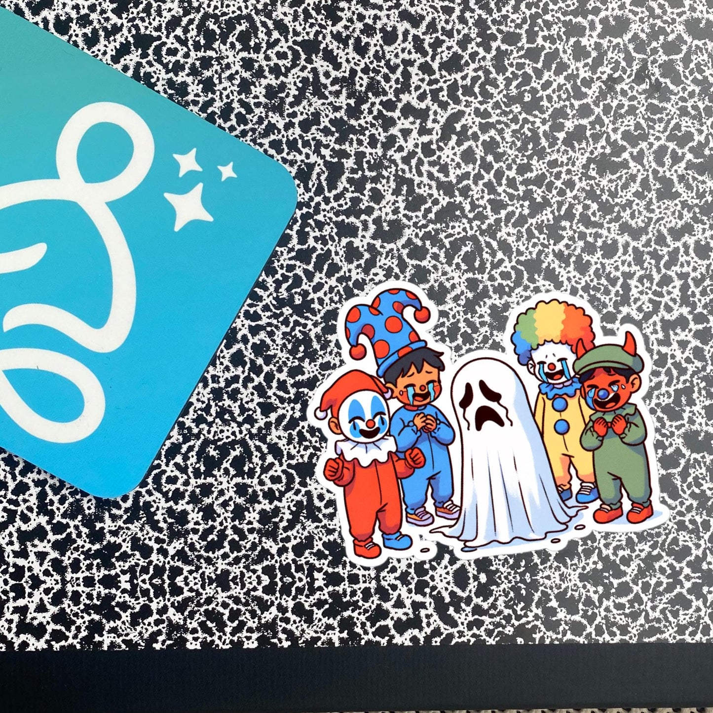 Sticker Cute Sad Ghost Getting Bullied Creepy Cute Halloween Waterproof Vinyl Sticker