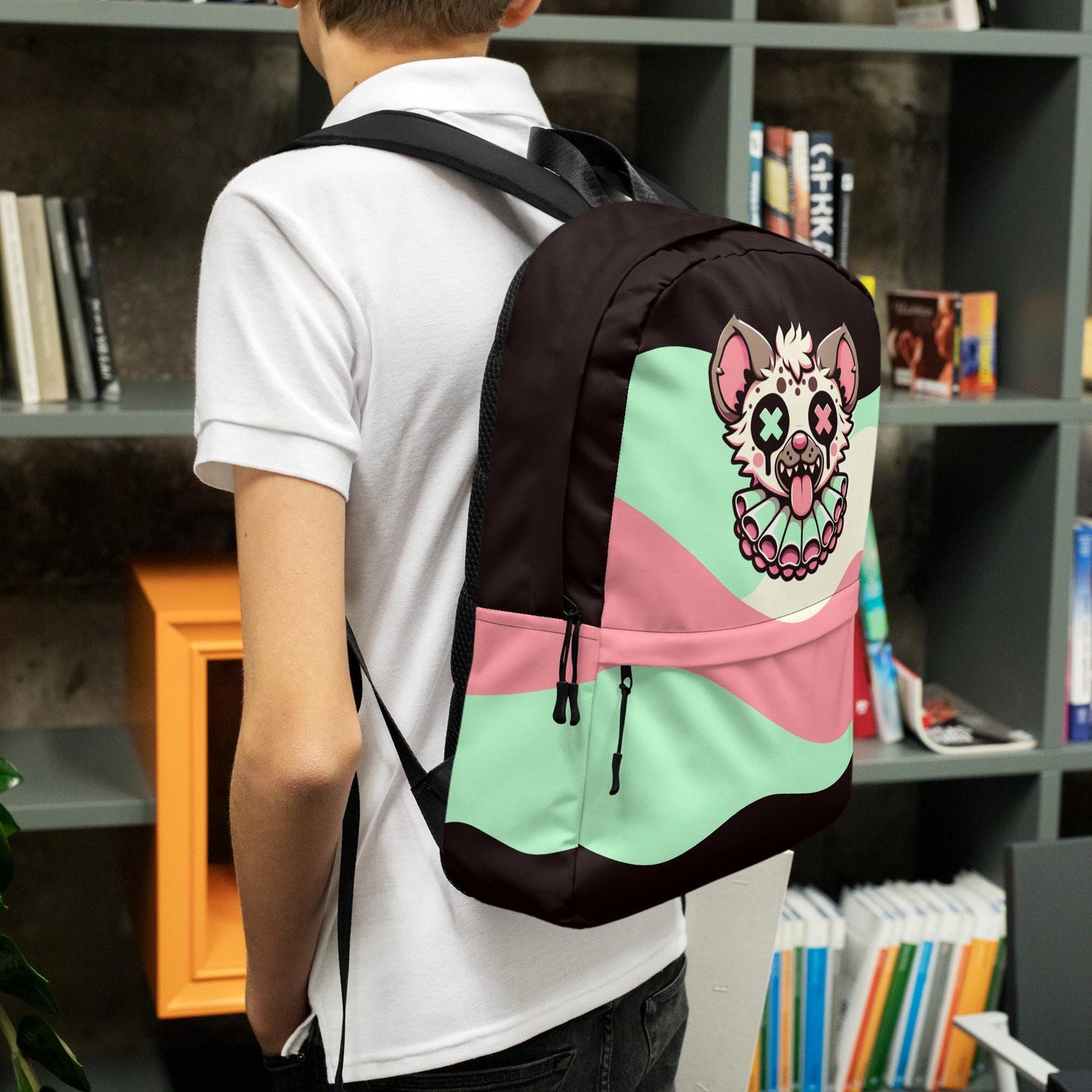 Grunge Weirdcore Hyena Clown Bookbag Pastel Goth Clowncore Gore Knap Sack Book School Bag
