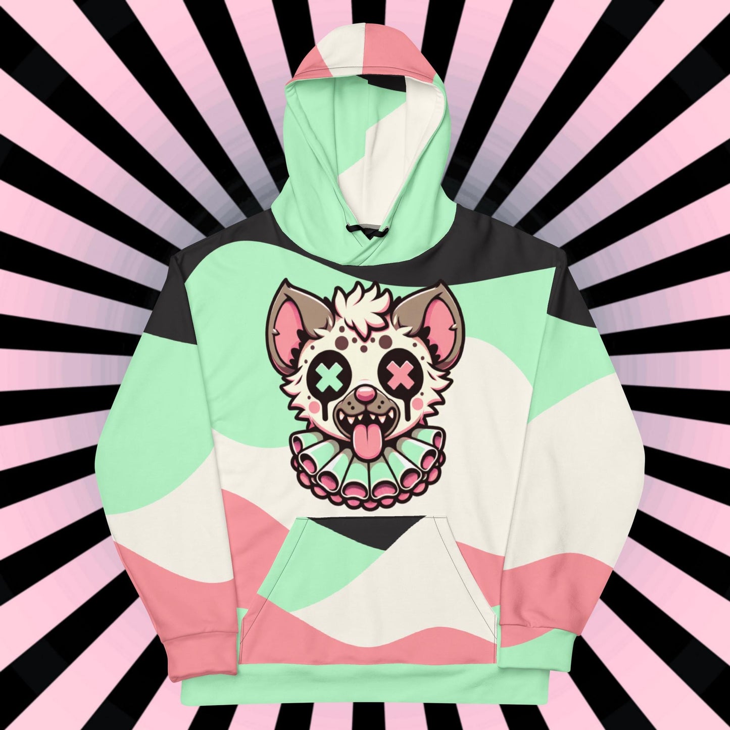 Graphic Weirdcore Creepy Hyena Clown Unisex Hoodie Y2K Clowncore Grunge Pastel Goth Hoodie Sweatshirt