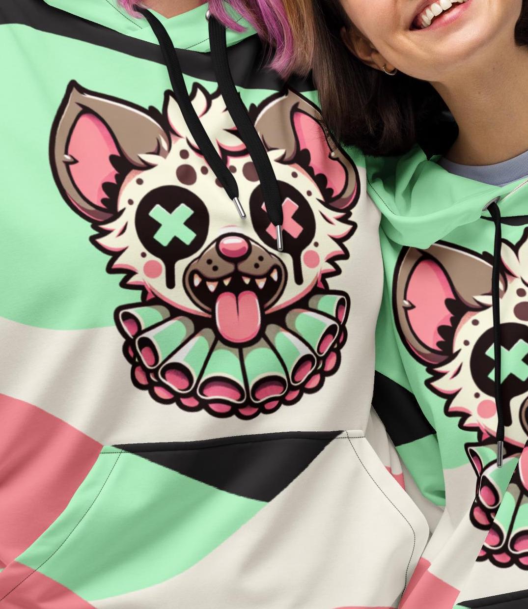 Graphic Weirdcore Creepy Hyena Clown Unisex Hoodie Y2K Clowncore Grunge Pastel Goth Hoodie Sweatshirt