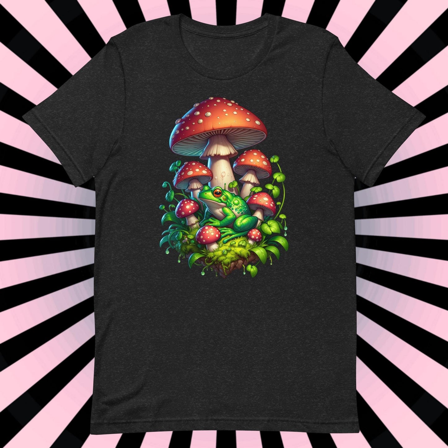 Weirdcore Frog Mushroom Shirt, Goblincore Frog Shirt, Weird Stuff, Trippy Whimsigoth Tee