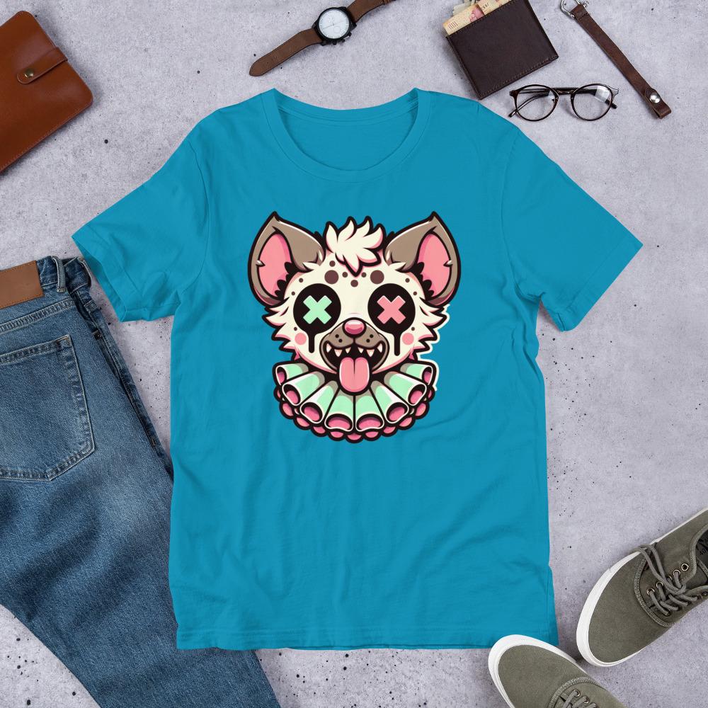 Creepy Cute Spotted Hyena Clown T-Shirt Weirdcore Clowncore Pastel Goth Grunge Tee Shirt