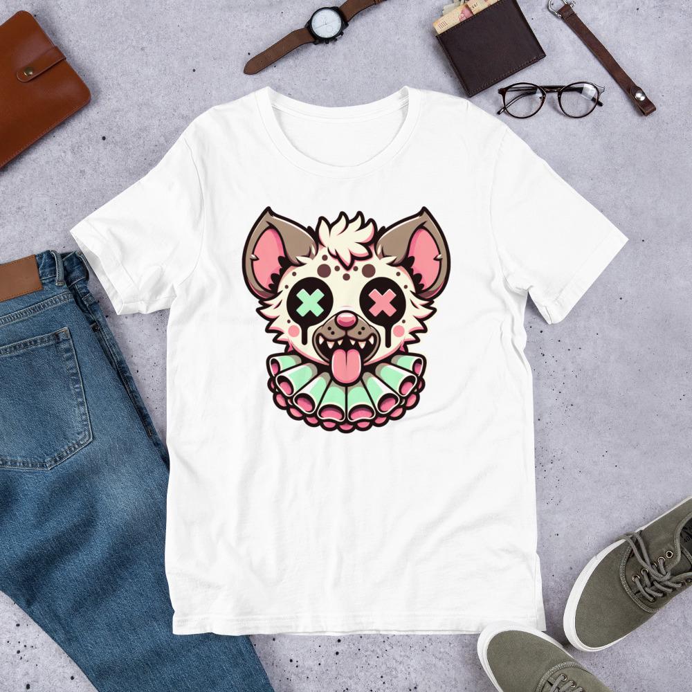 Creepy Cute Spotted Hyena Clown T-Shirt Weirdcore Clowncore Pastel Goth Grunge Tee Shirt