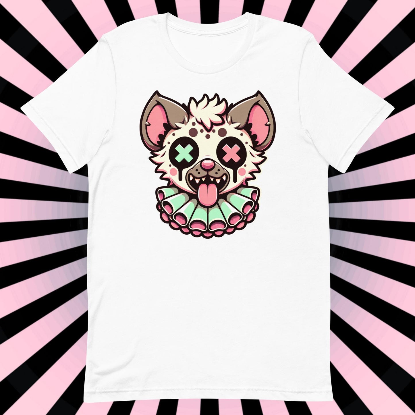 Creepy Cute Spotted Hyena Clown T-Shirt Weirdcore Clowncore Pastel Goth Grunge Tee Shirt