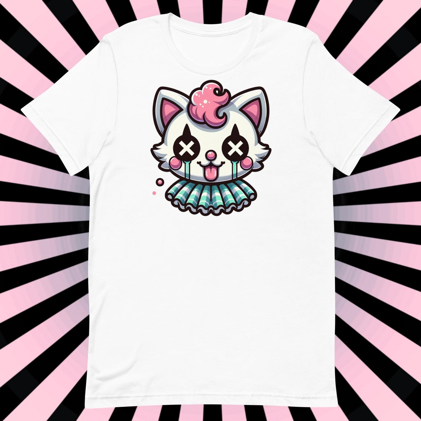 Creepy Cute Kitten Clown T-Shirt Weirdcore Clowncore Cat Pastel Goth Grunge Tee Shirt